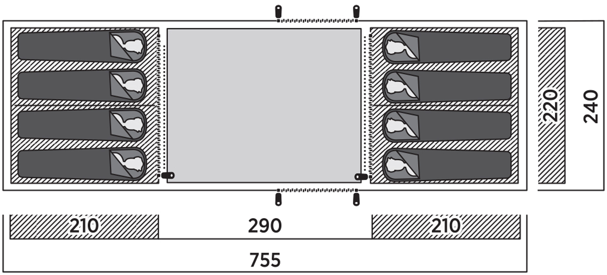 Leka Twin 8, 8-Personers Telt