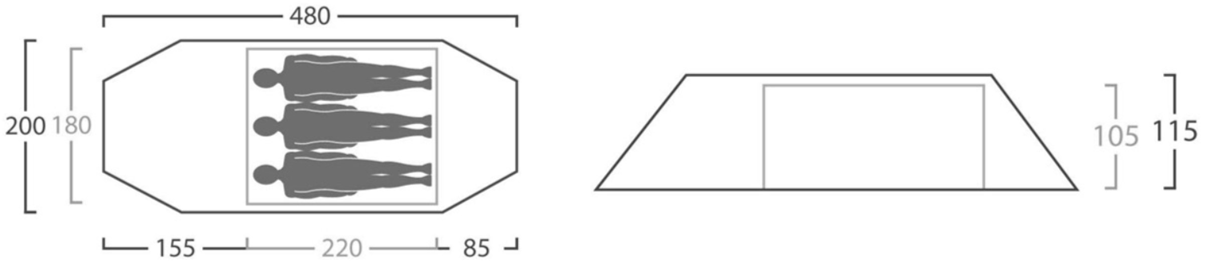 Spitsbergen X-Trem 3 Camp, 3-Personers Telt