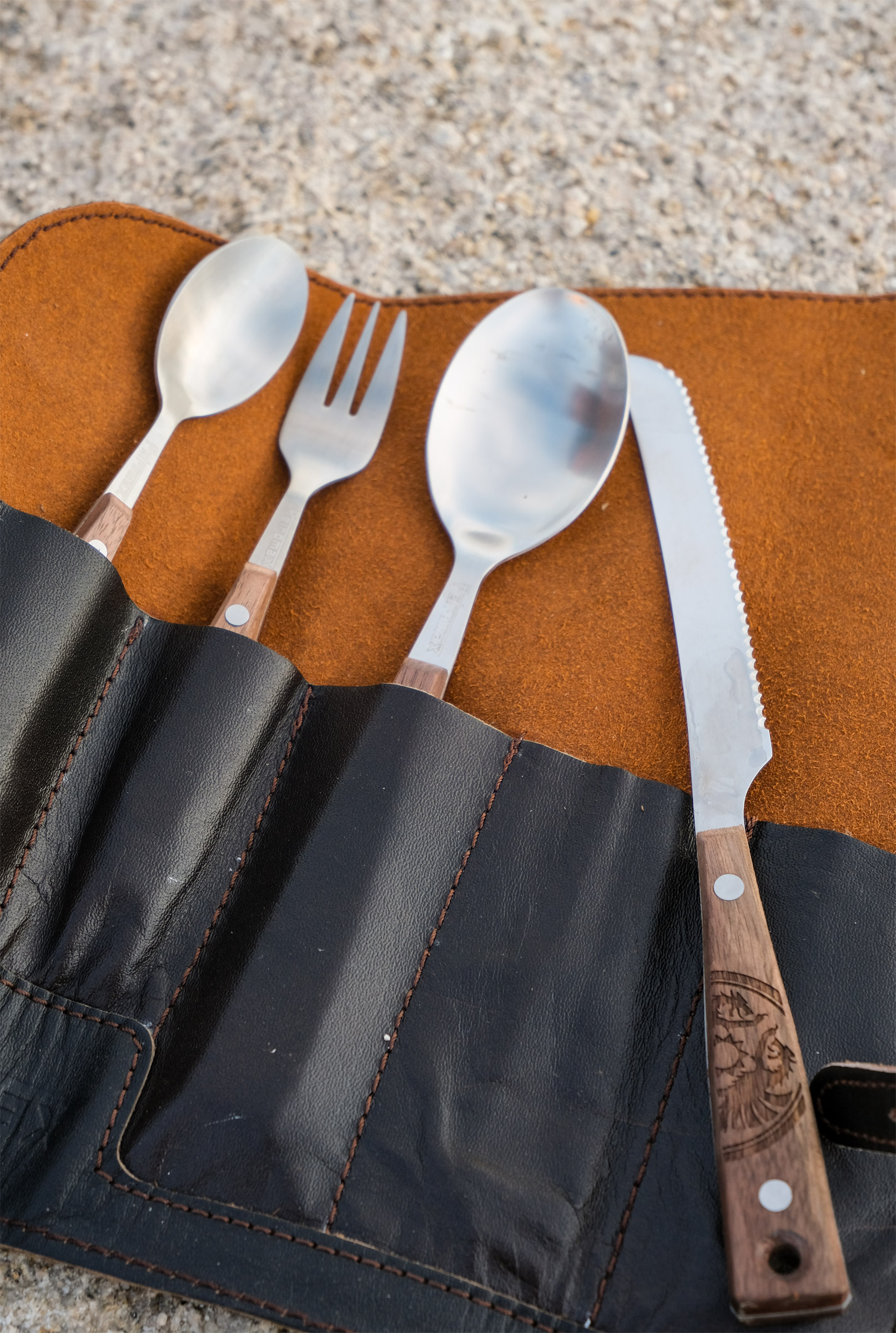 Leather Cutlery Bag