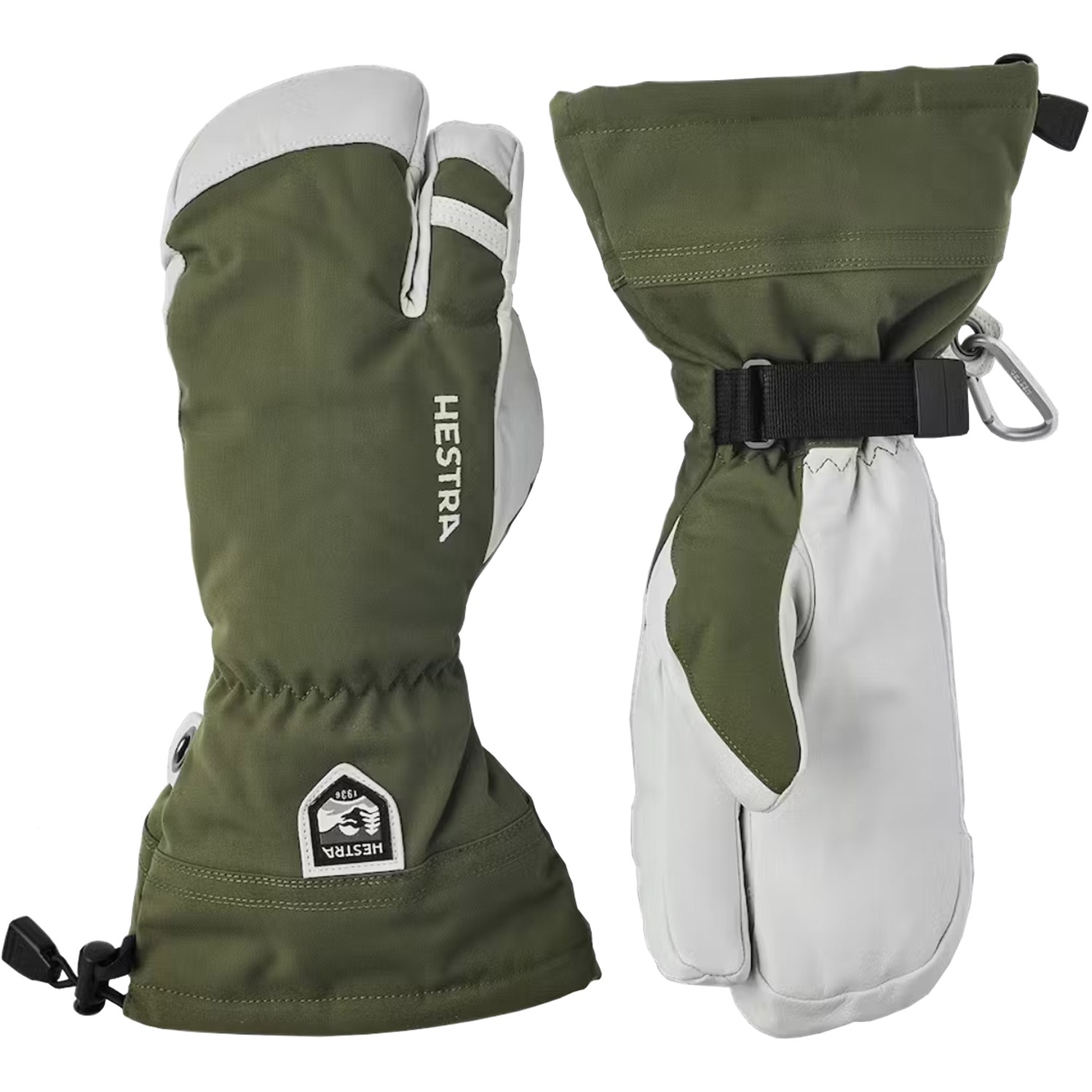 Hestra Army Leather Heli Ski 3-Finger Skihandsker 8 Grøn Handsker & luffer