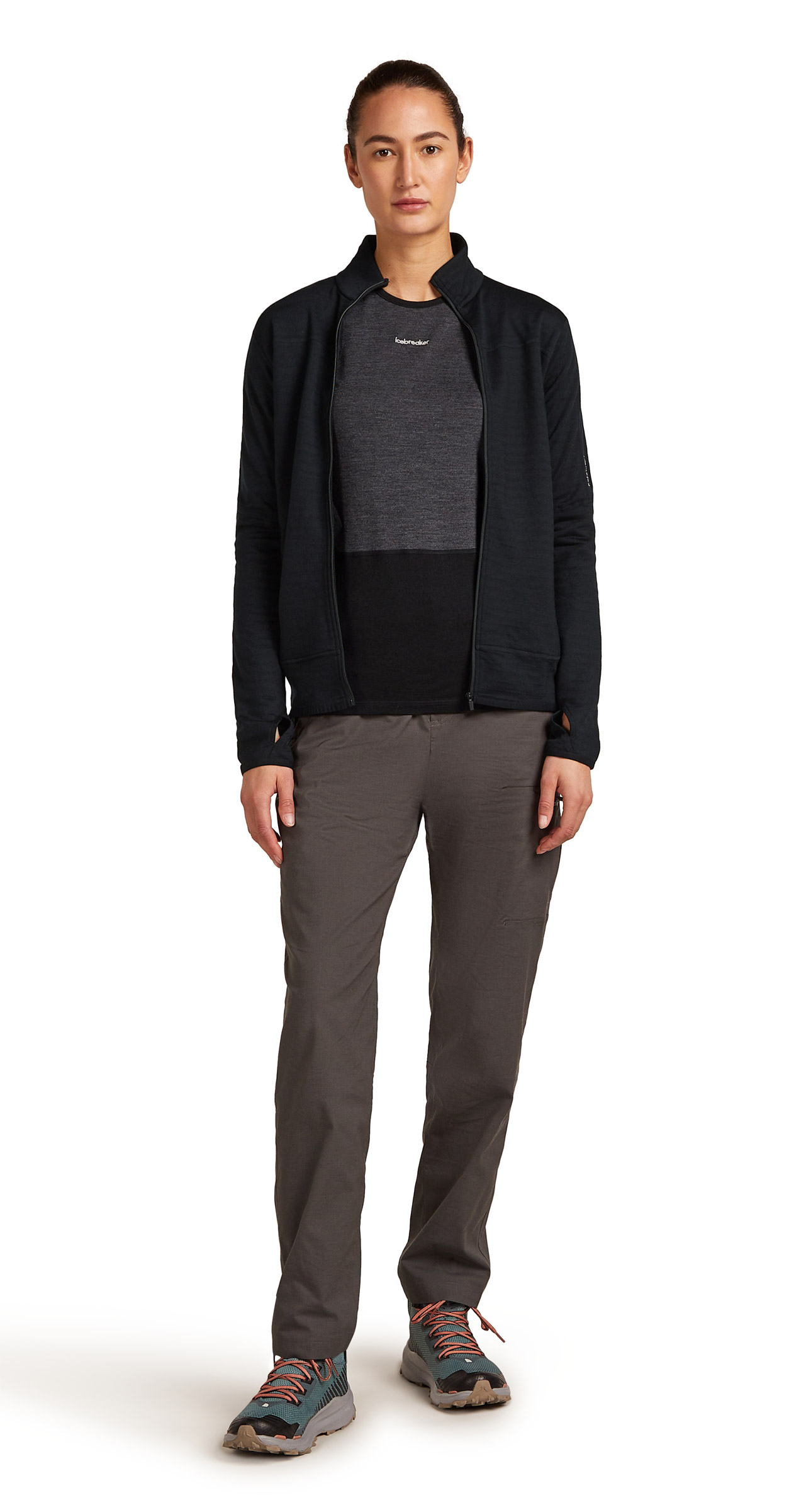 Merino Blend 300 RealFleece Descender LS Zip Dame