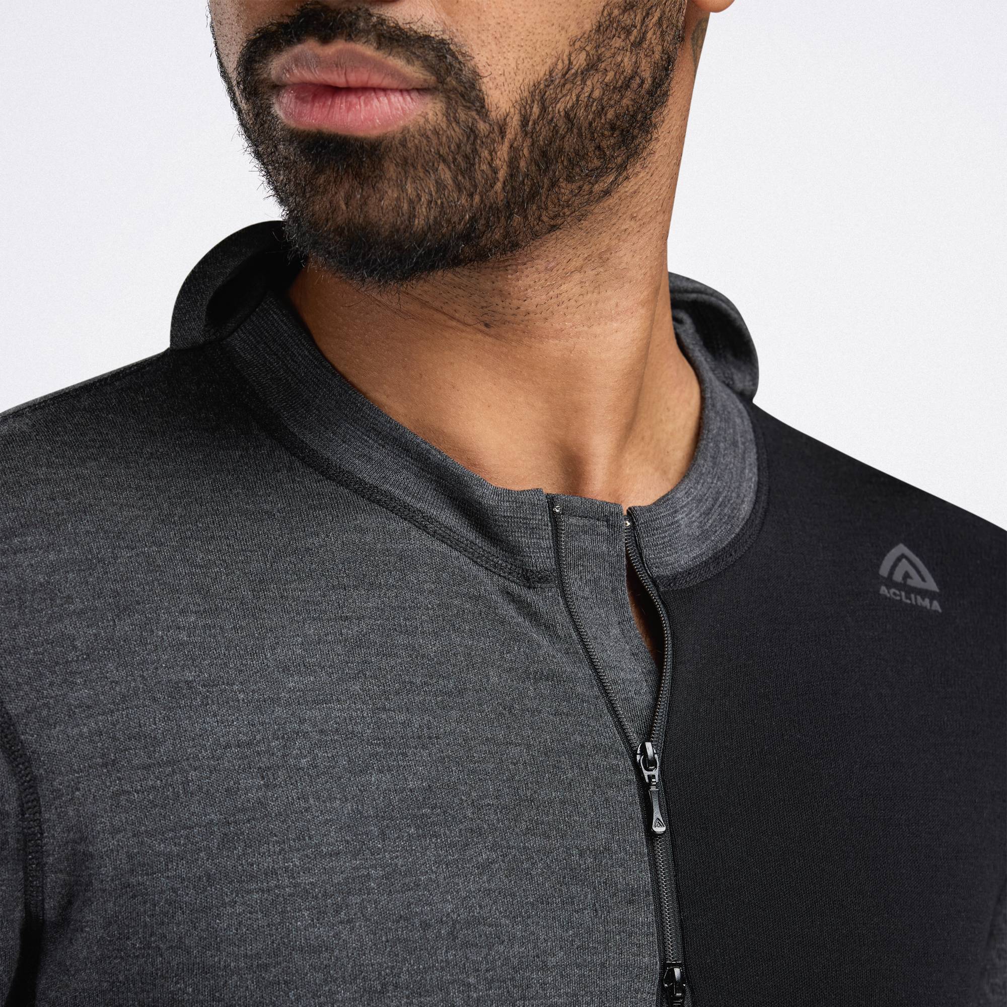 WarmWool Hood Sweater with Zip Herre