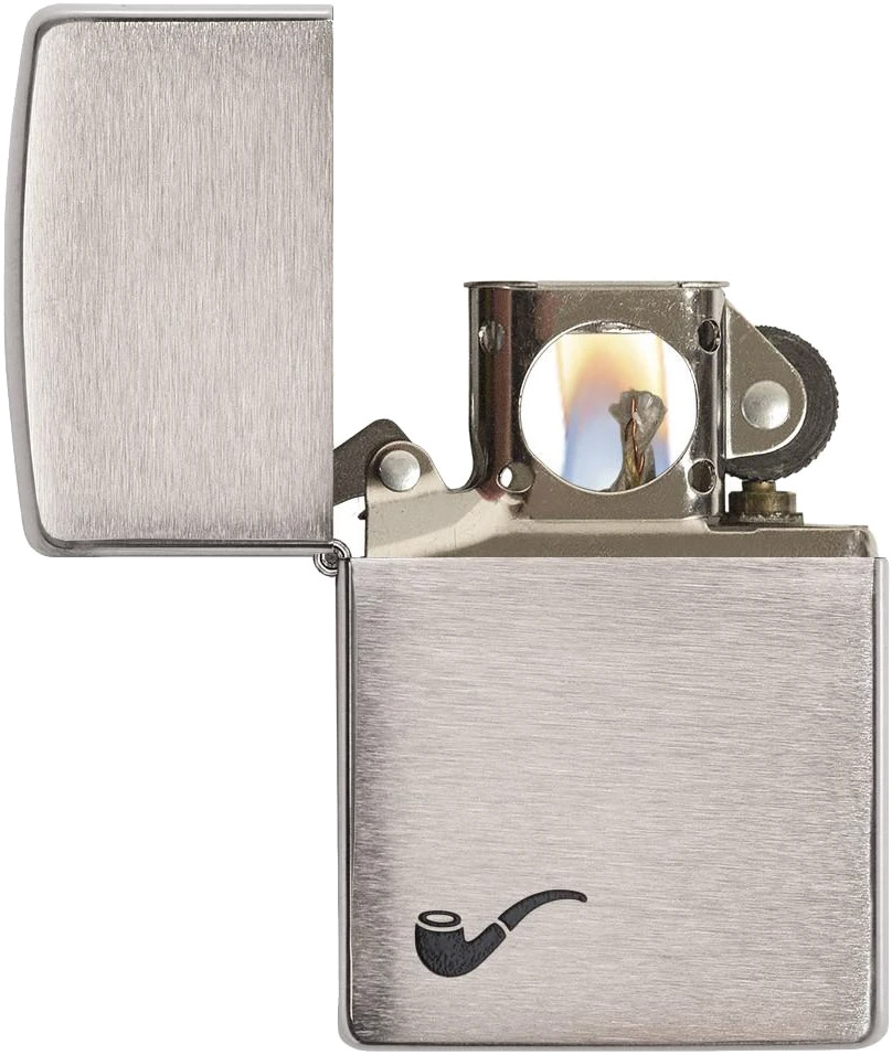 Pipe Brushed Chrome Lighter