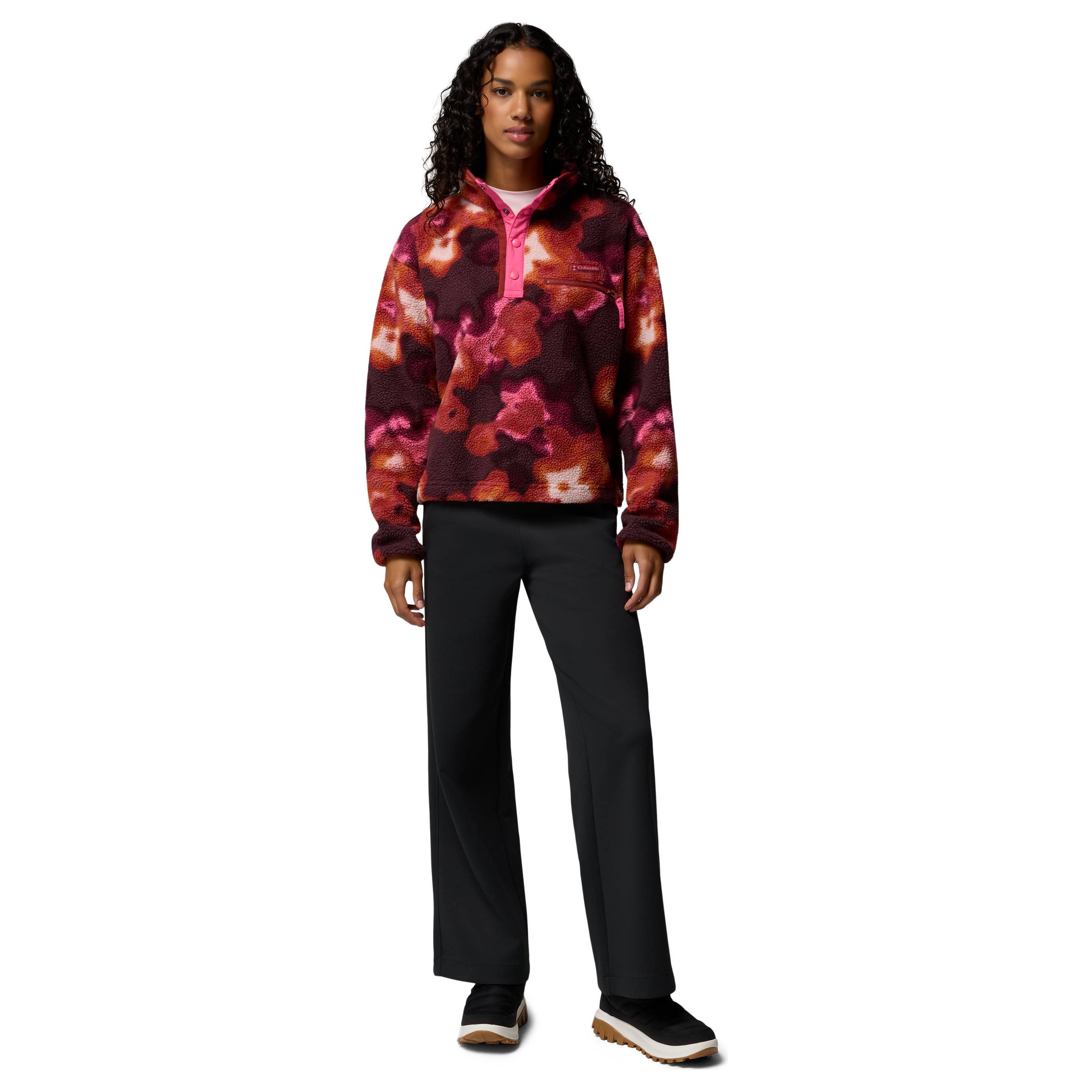 Helvetia II Printed Cropped Half Snap Dame