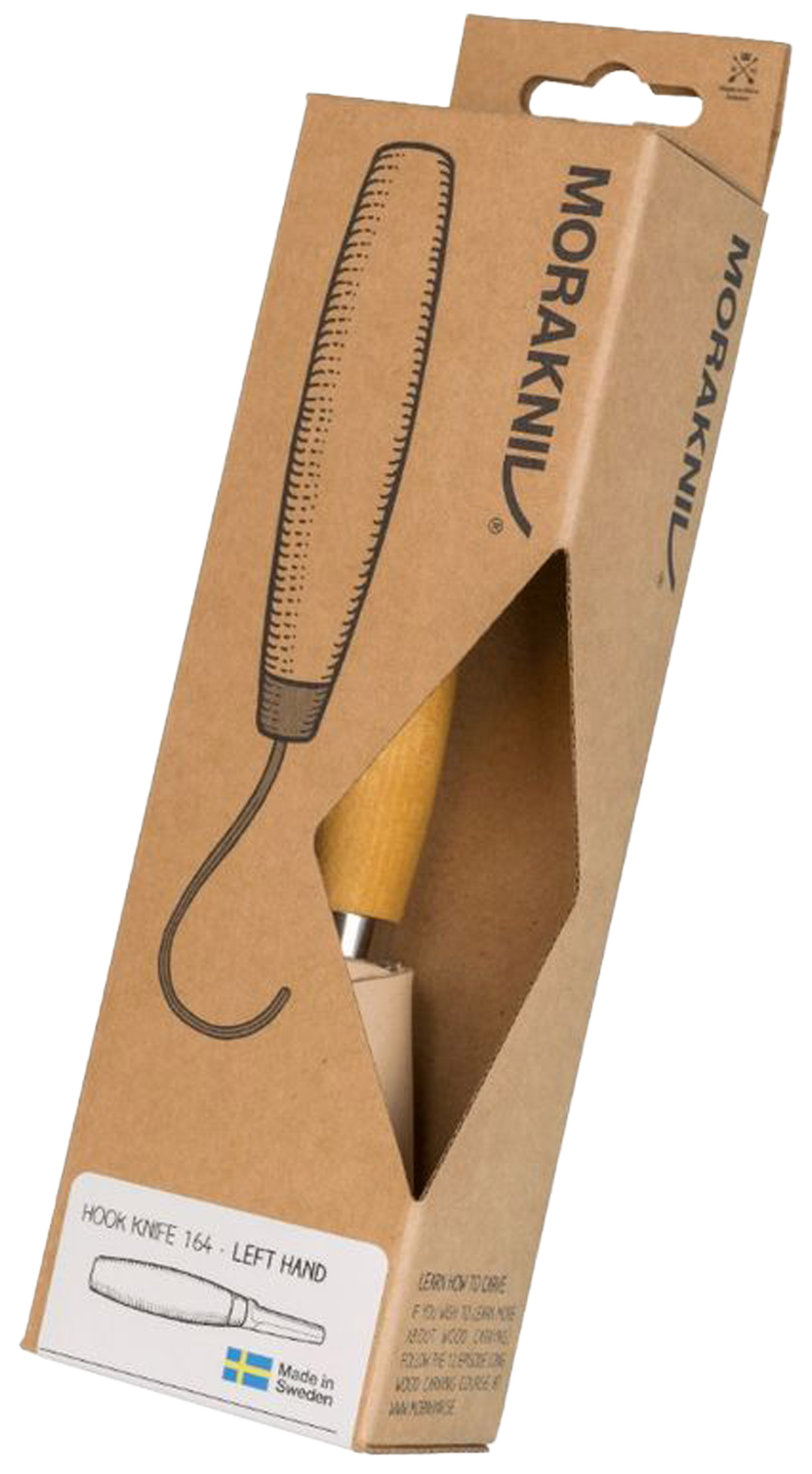 Hook Knife 164 Left Hand with Leather Sheath (S)