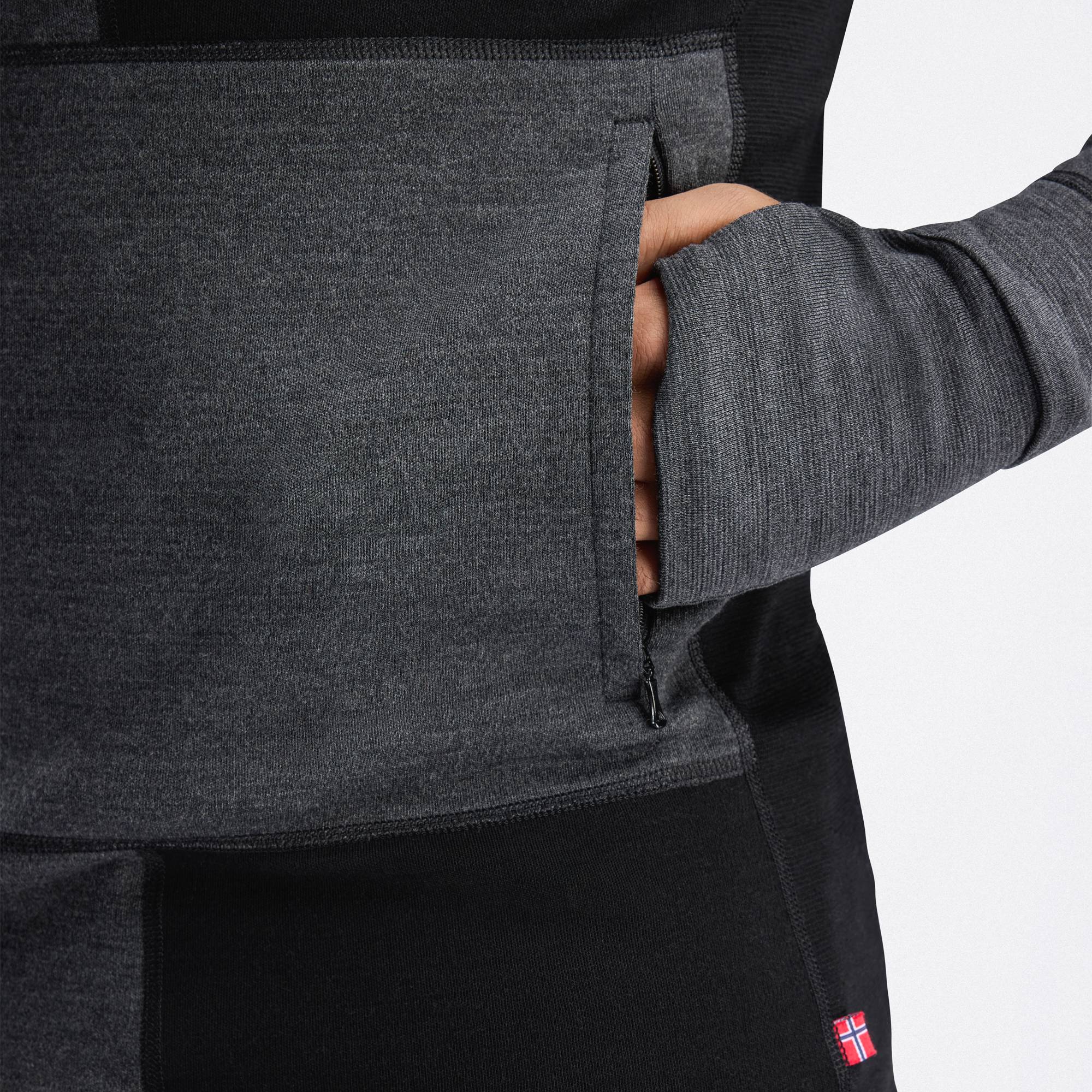 WarmWool Hood Sweater with Zip Herre