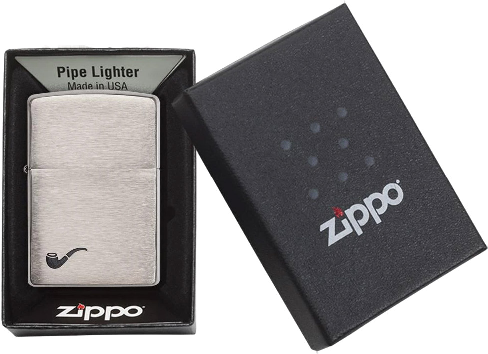 Pipe Brushed Chrome Lighter