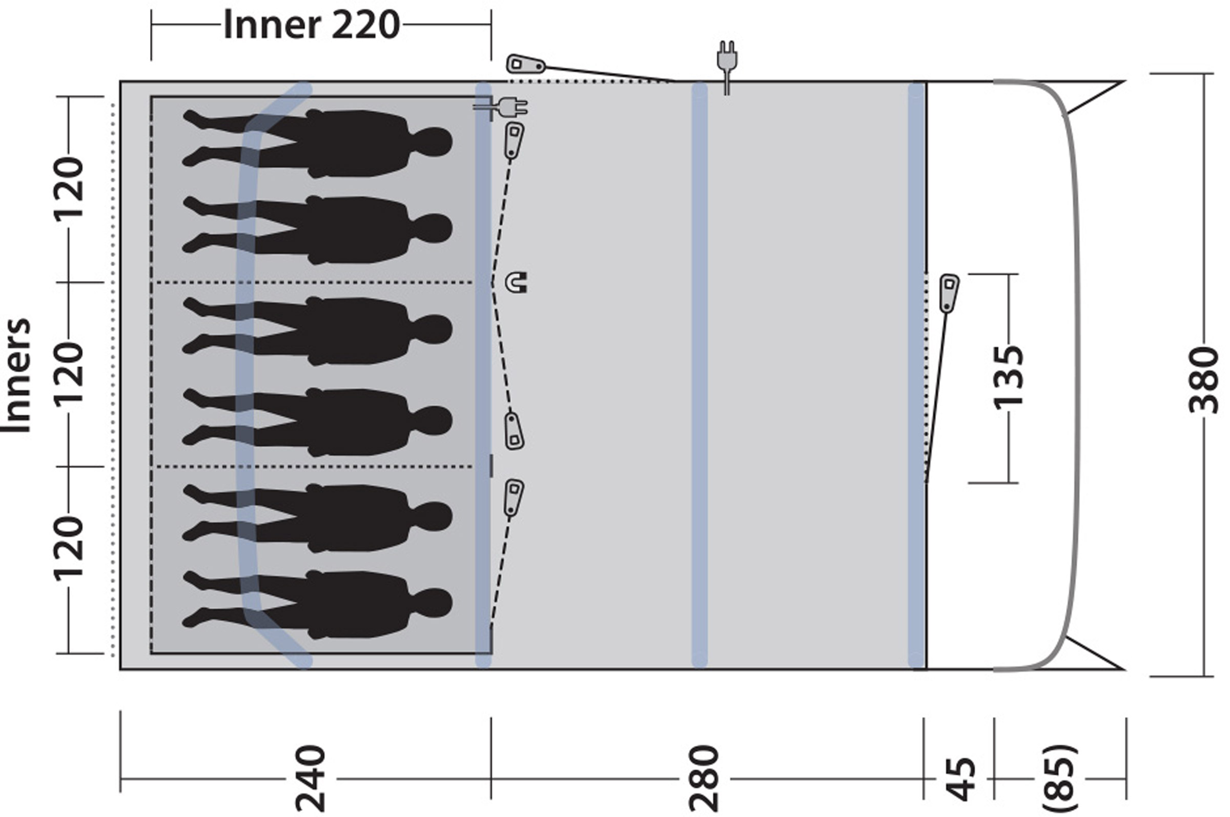 Colorado 6 Lufttelt, 6-Personers Telt