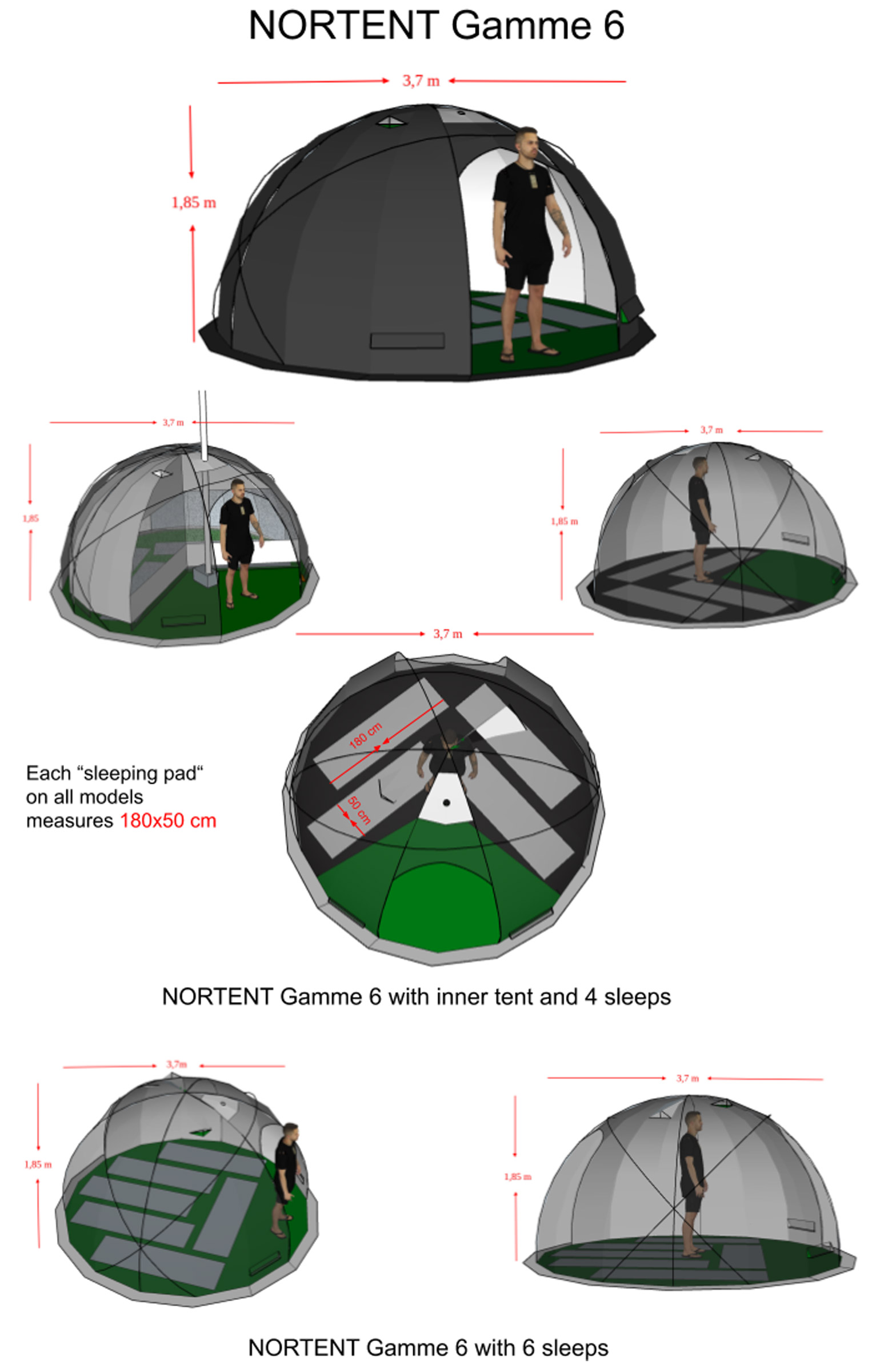 Gamme 6 PC, 6-Personers Telt