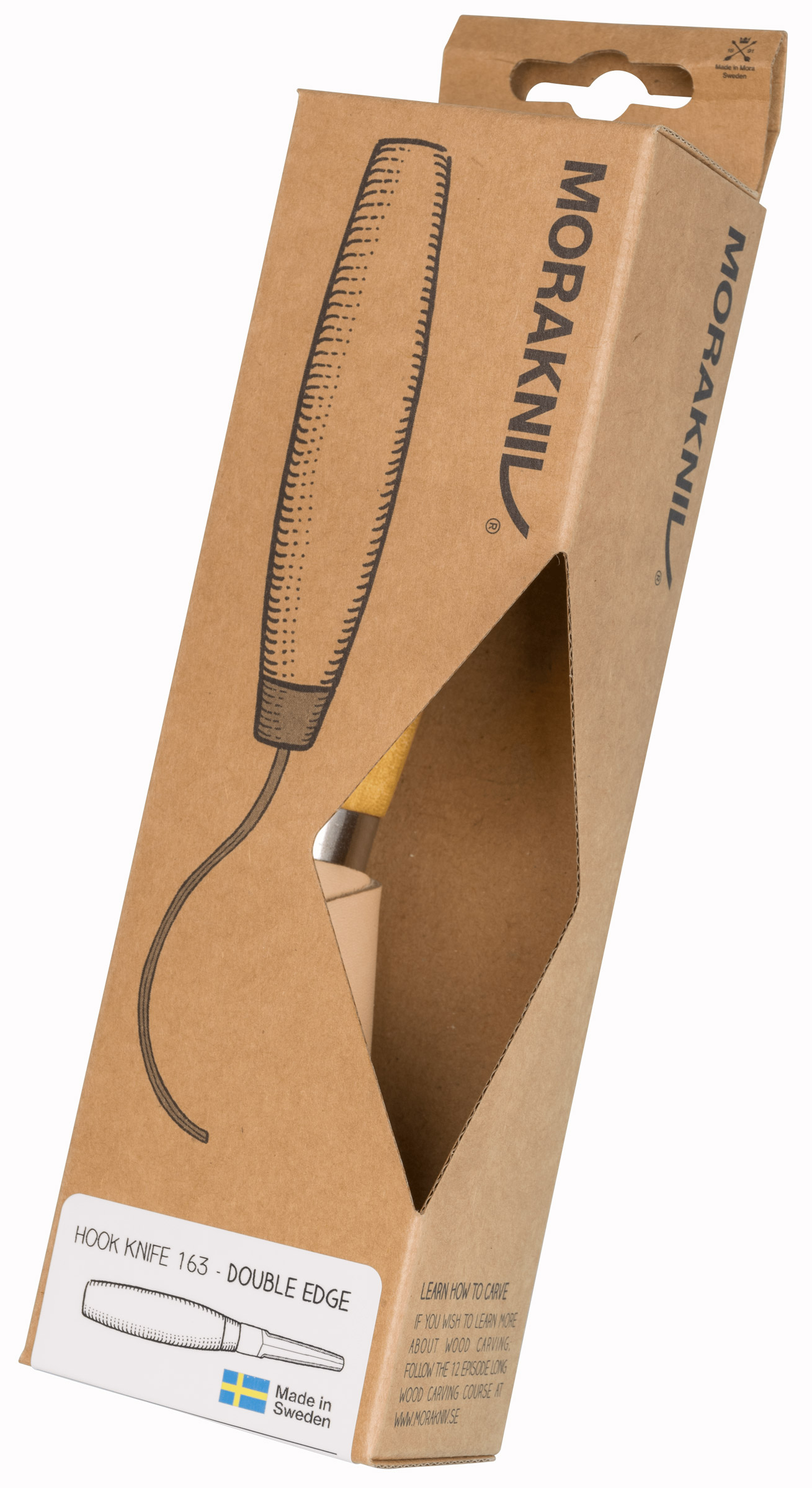 Hook Knife 163 Double Edge with Leather Sheath (S)