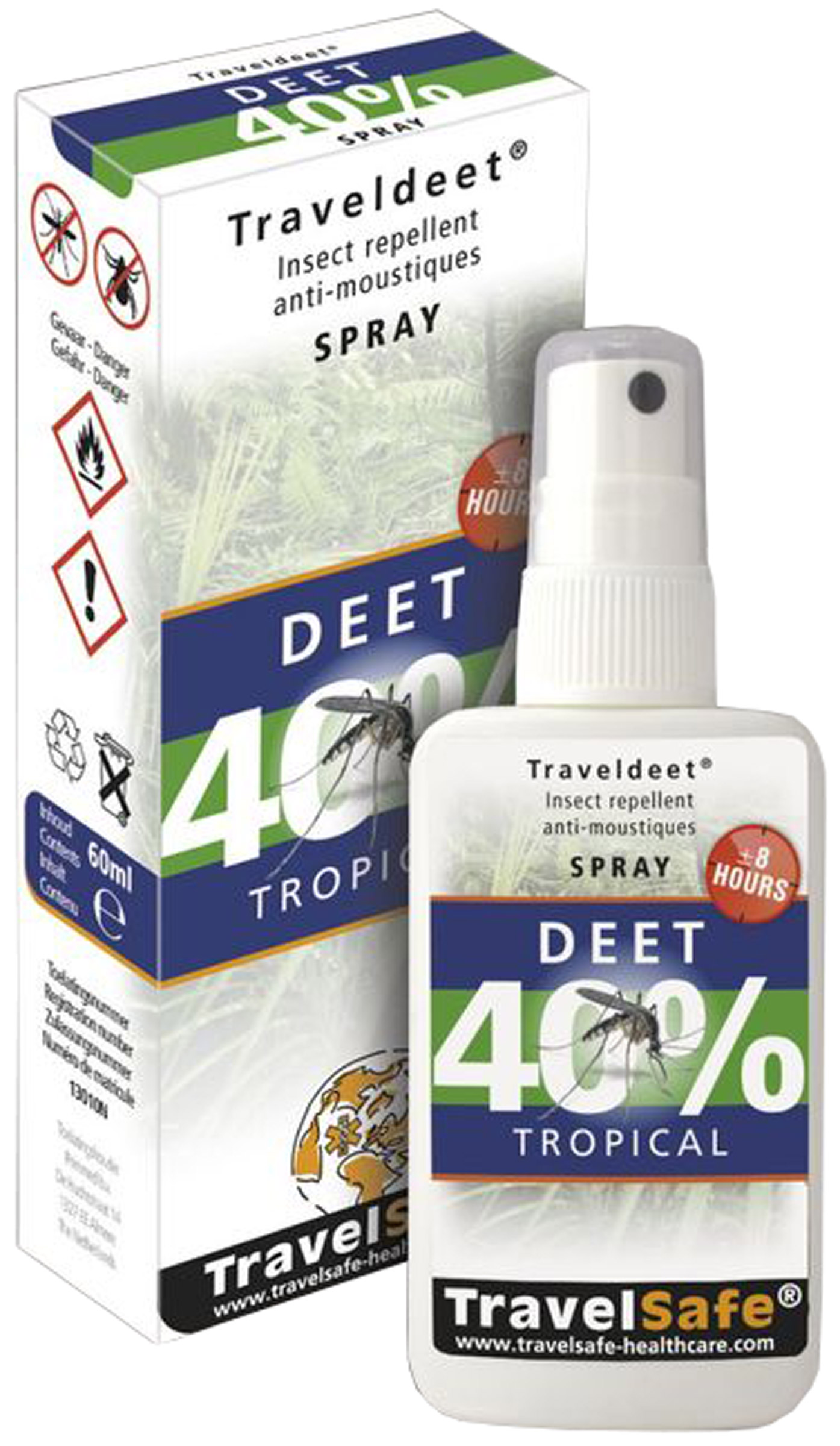 TravelDEET 40%, 60 ml Myggespray TravelSafe udstyr