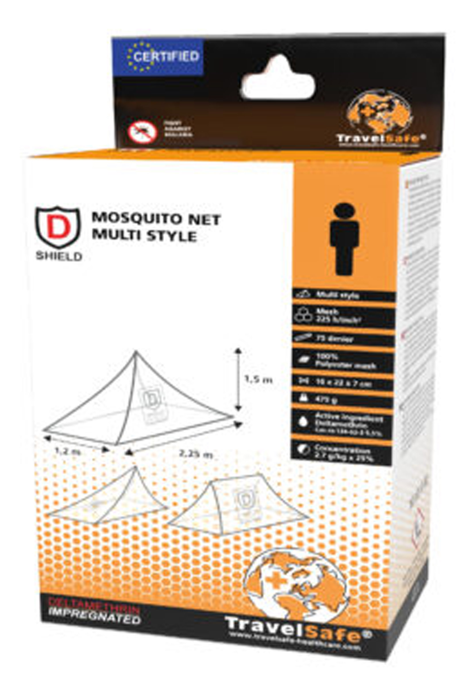 Mosquito Net Multi Style - imprægneret, 1 Pers.
