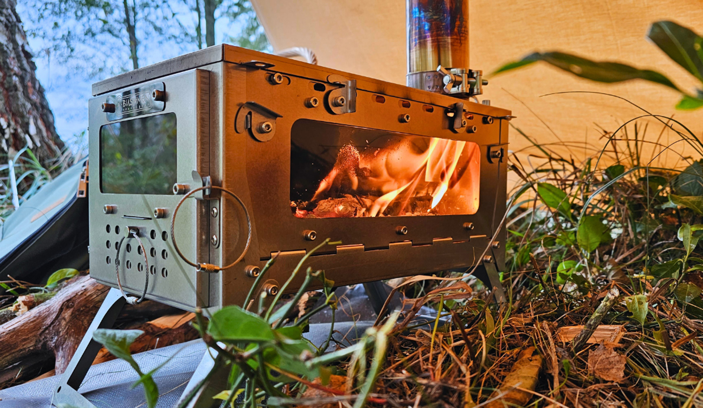 Fastfold Titanium Camping Stove with 2 Windows