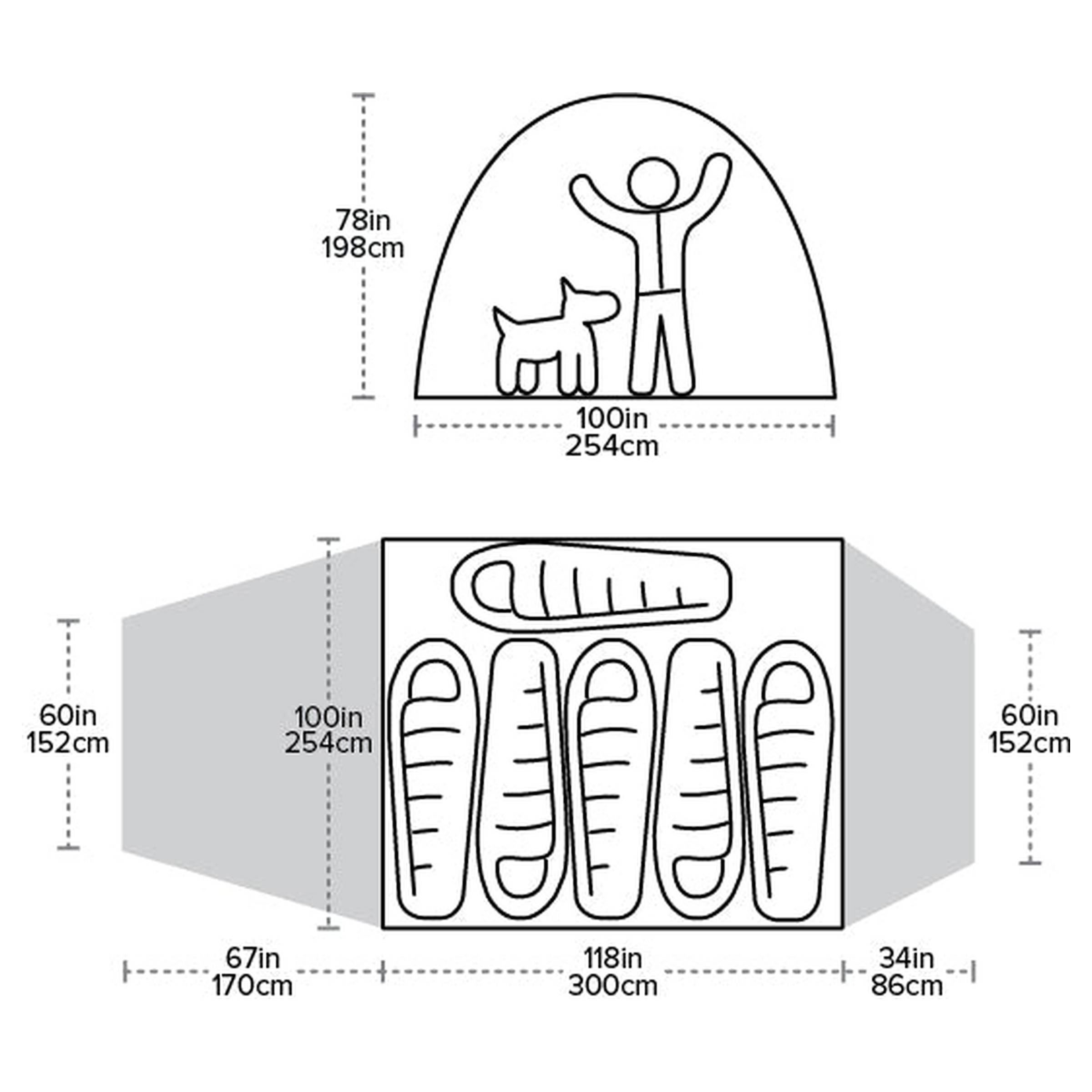 Bunk House 6, 6-Personers Telt