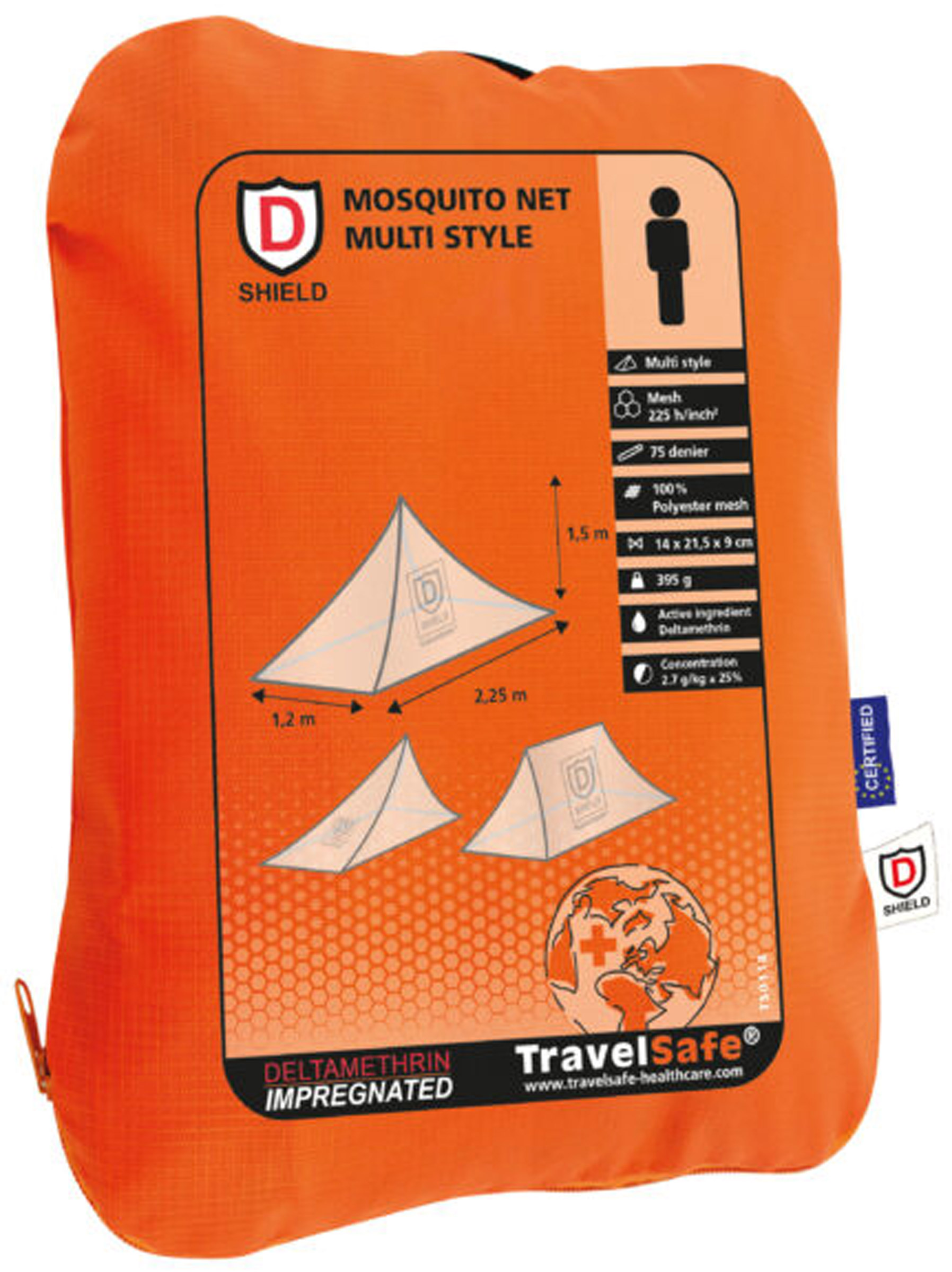 Mosquito Net Multi Style - imprægneret, 1 Pers. TravelSafe brands