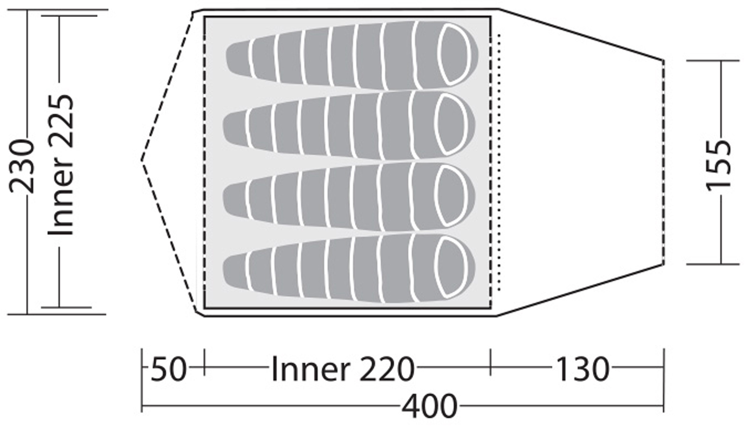Lago Flex 4, 4-Personers Telt
