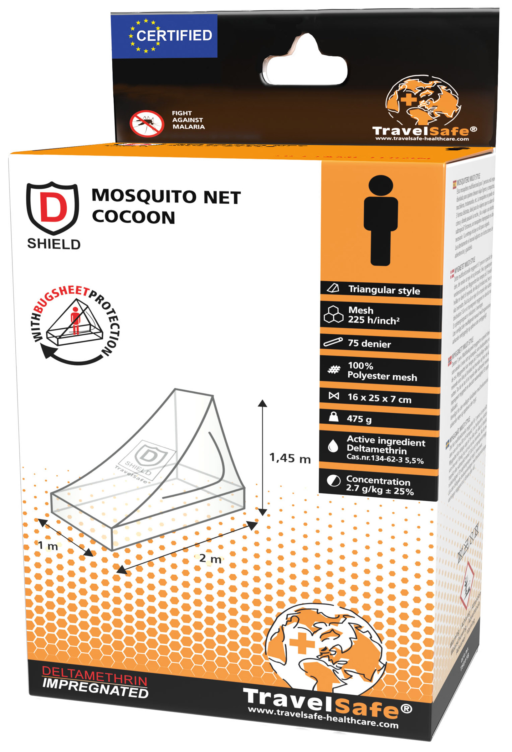 Cocoon Triangle Impregnated Mosquito Net, 1 Person