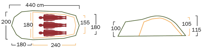Svalbard High 3 Camp, 3-Personers Telt