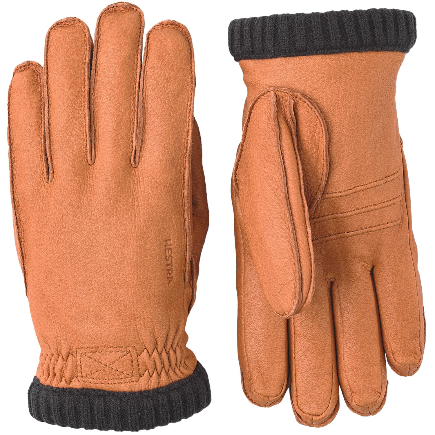 Hestra Deerskin PrimaLoft Ribbed 10 Brun Handsker & luffer