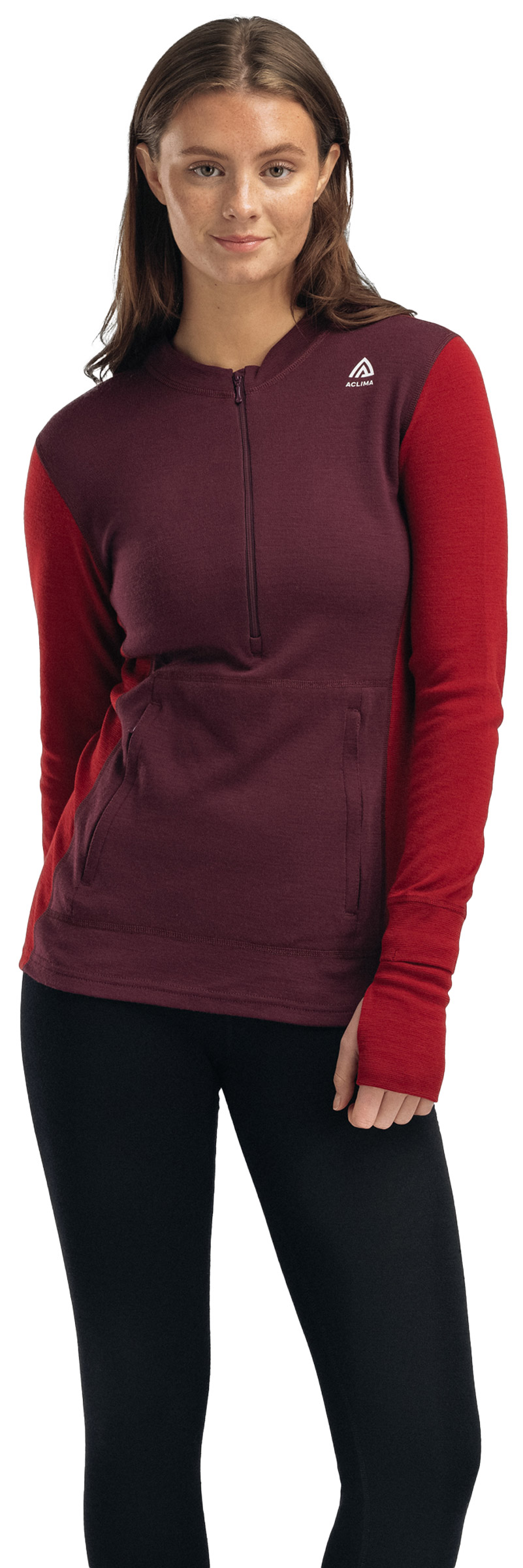 WarmWool Hood Sweater with Zip Dame Aclima dame