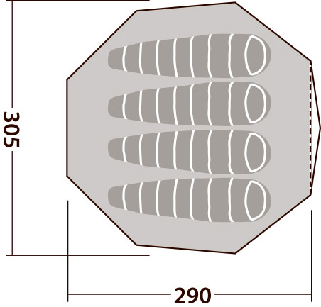 Klondike 4 S, 4-Personers Bomuldstelt