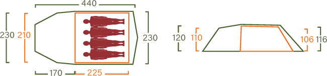 Fjellheimen Pro 4 Camp, 4-Personers Telt
