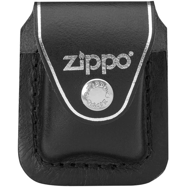Black Leather Lighter Pouch w/Clip Zippo Kogegrej