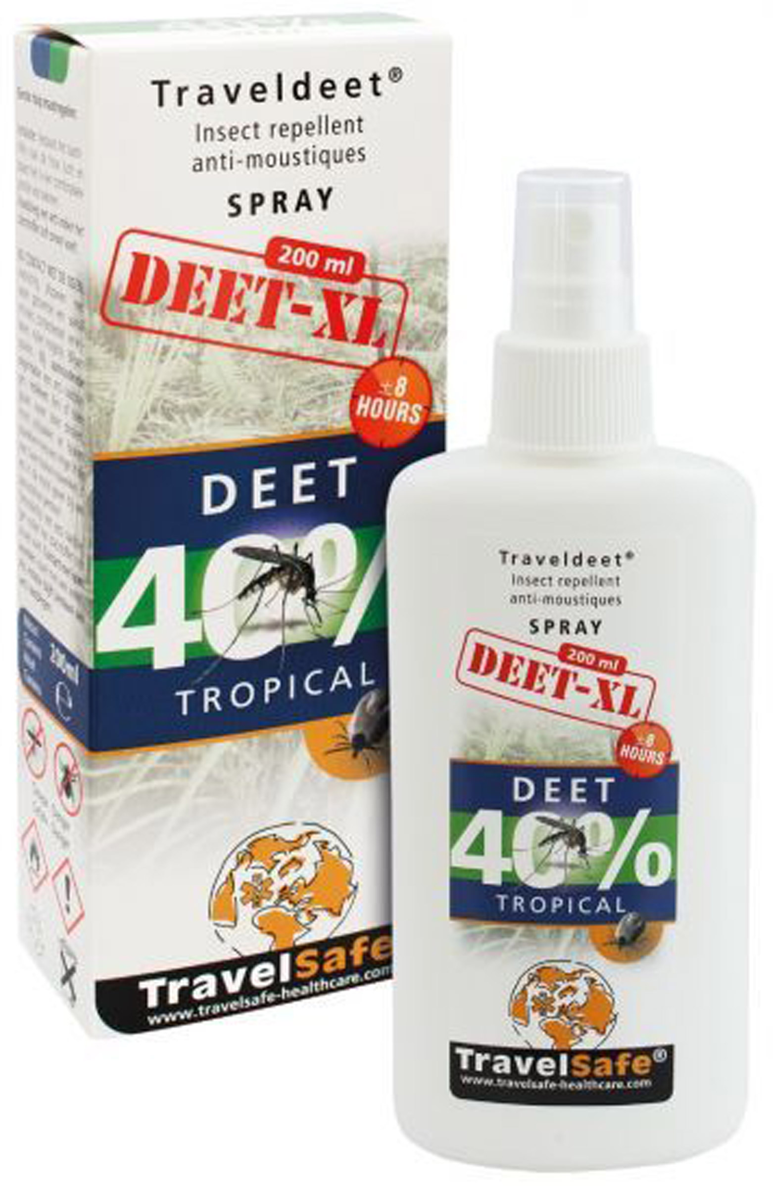TravelDEET 40% XL, 200 ml Myggespray TravelSafe udstyr