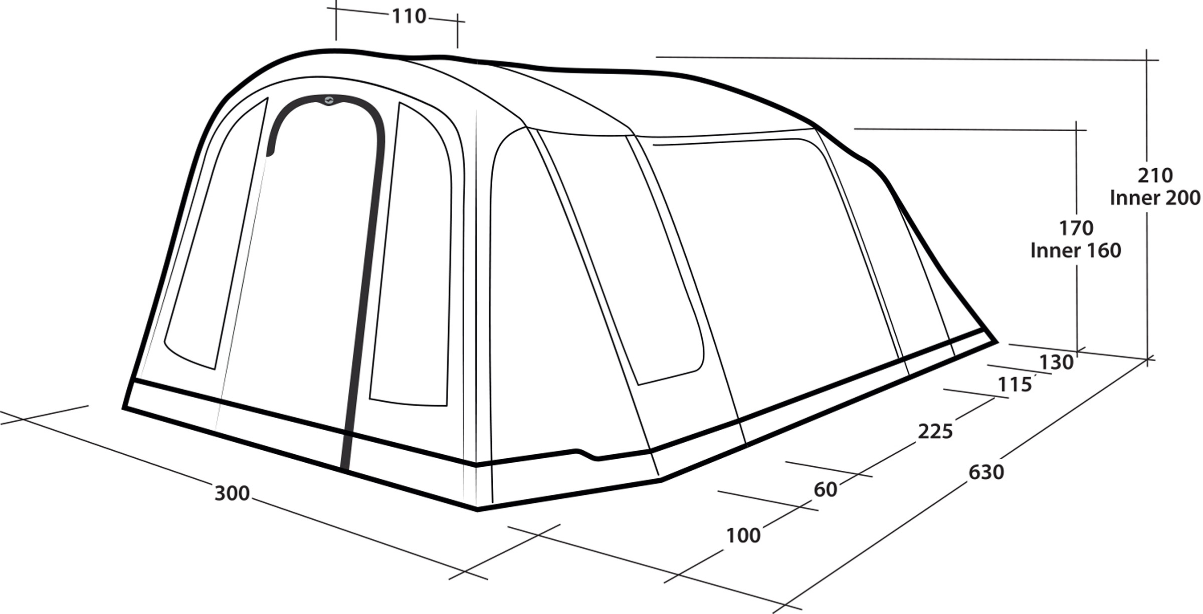 Sacramento 4 Lufttelt, 4-Personers Telt