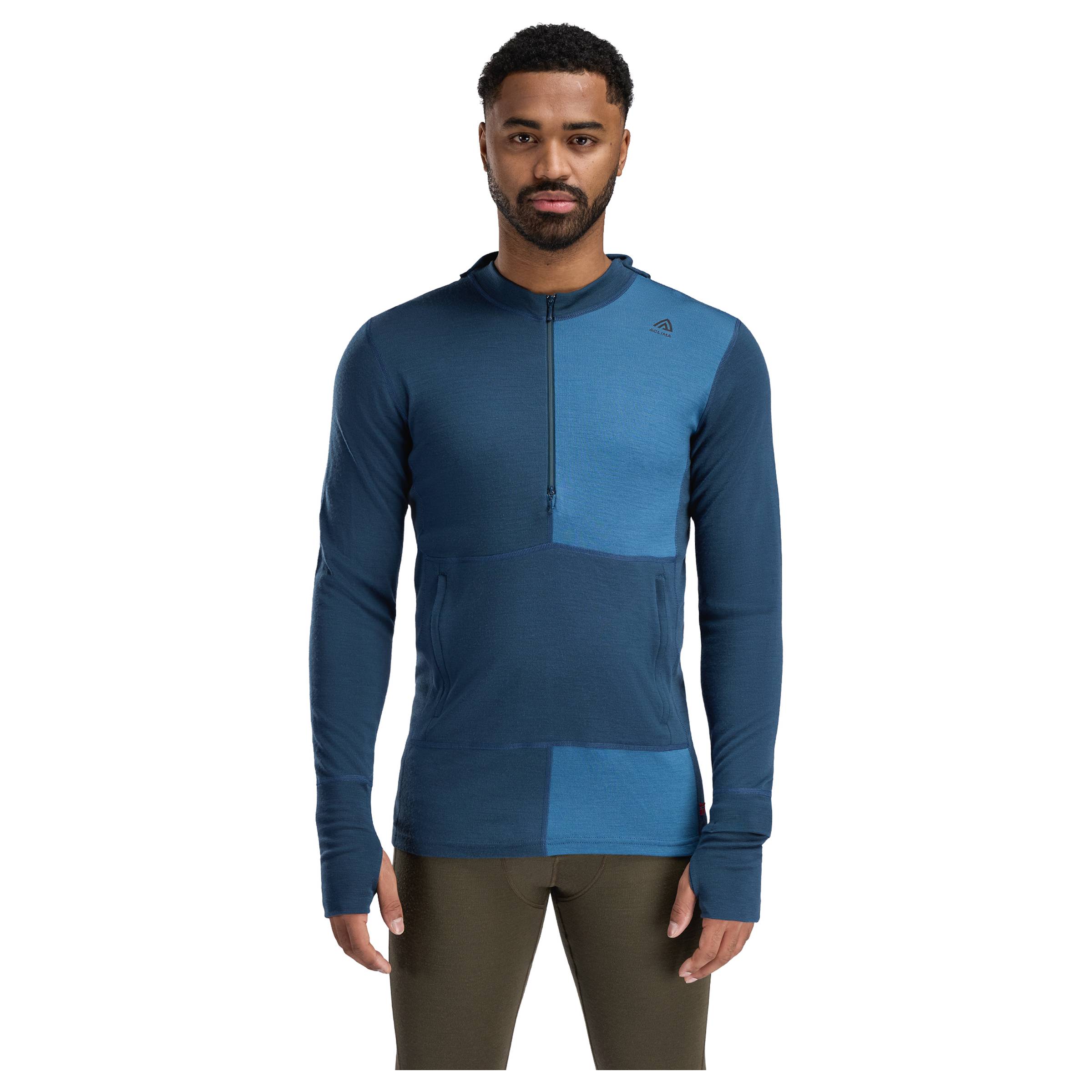 WarmWool Hood Sweater with Zip Herre Aclima herre