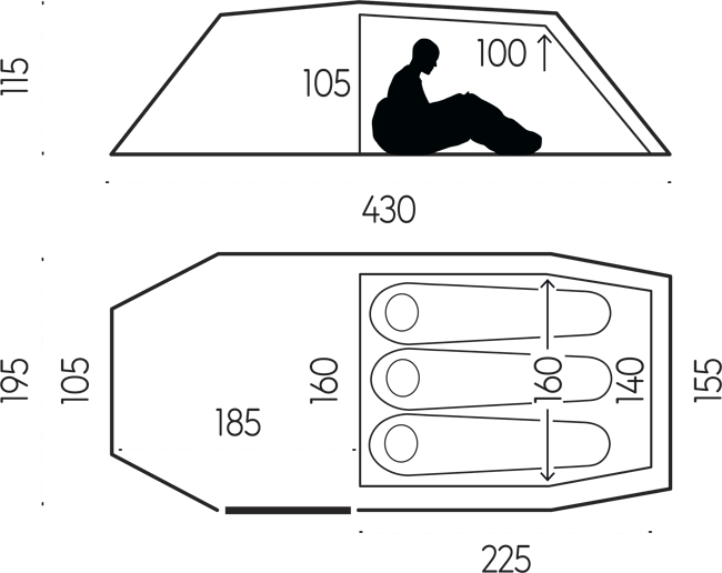 Abisko Endurance 3, 3-Personers Telt