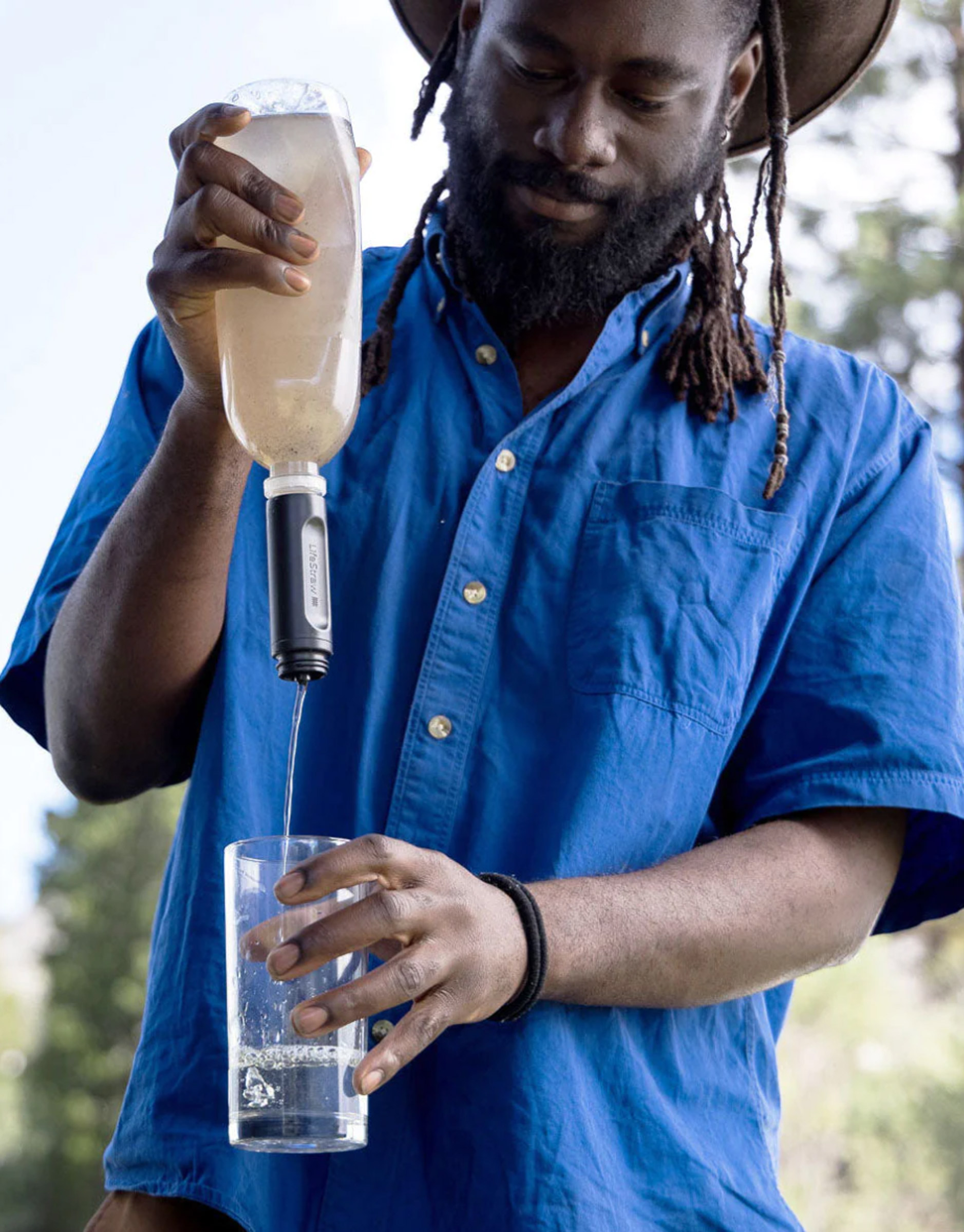 Peak Squeeze 1 ltr Foldbar Drikkeflaske med Vandrensningsfilter