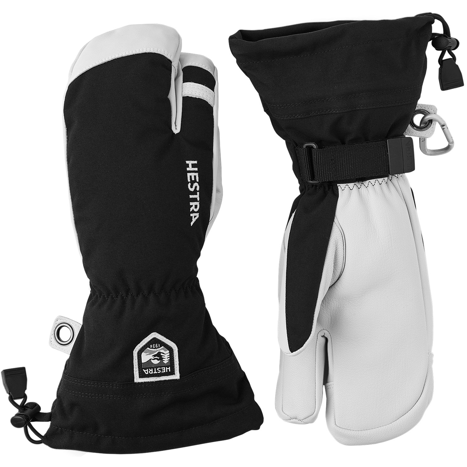 Hestra Army Leather Heli Ski 3-Finger Skihandsker 12 Sort Handsker & luffer