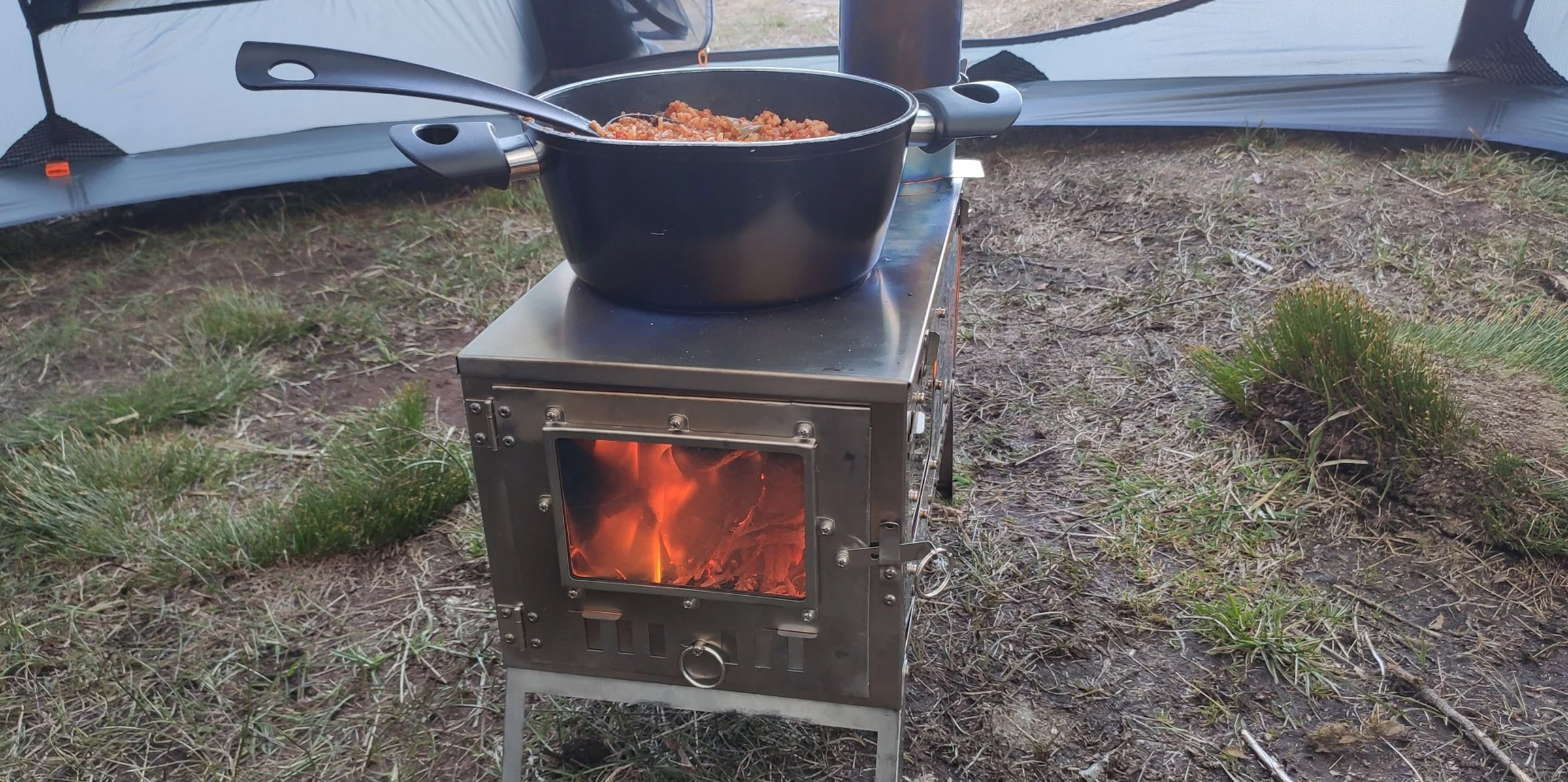 Foldable Stainless Steel Stove w/Pipe