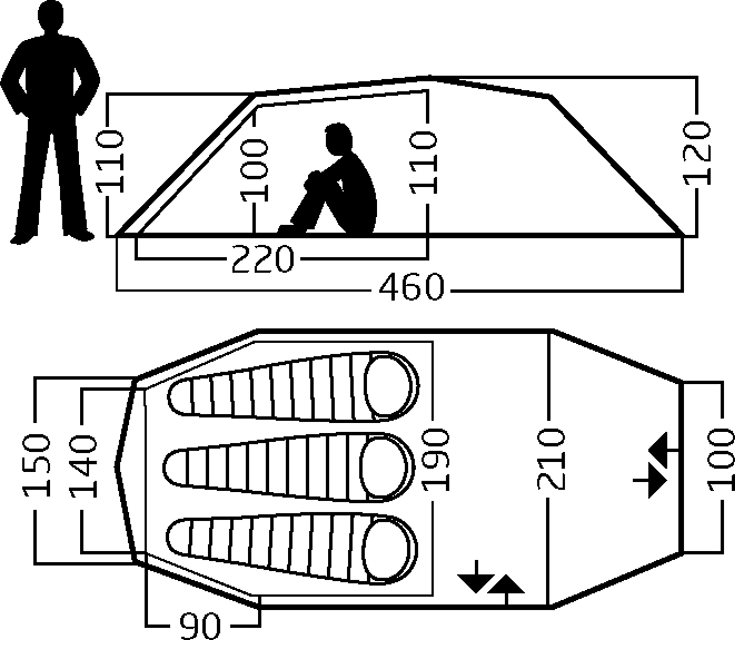 Oppland 3 SI 2.0, 3-Personers Telt