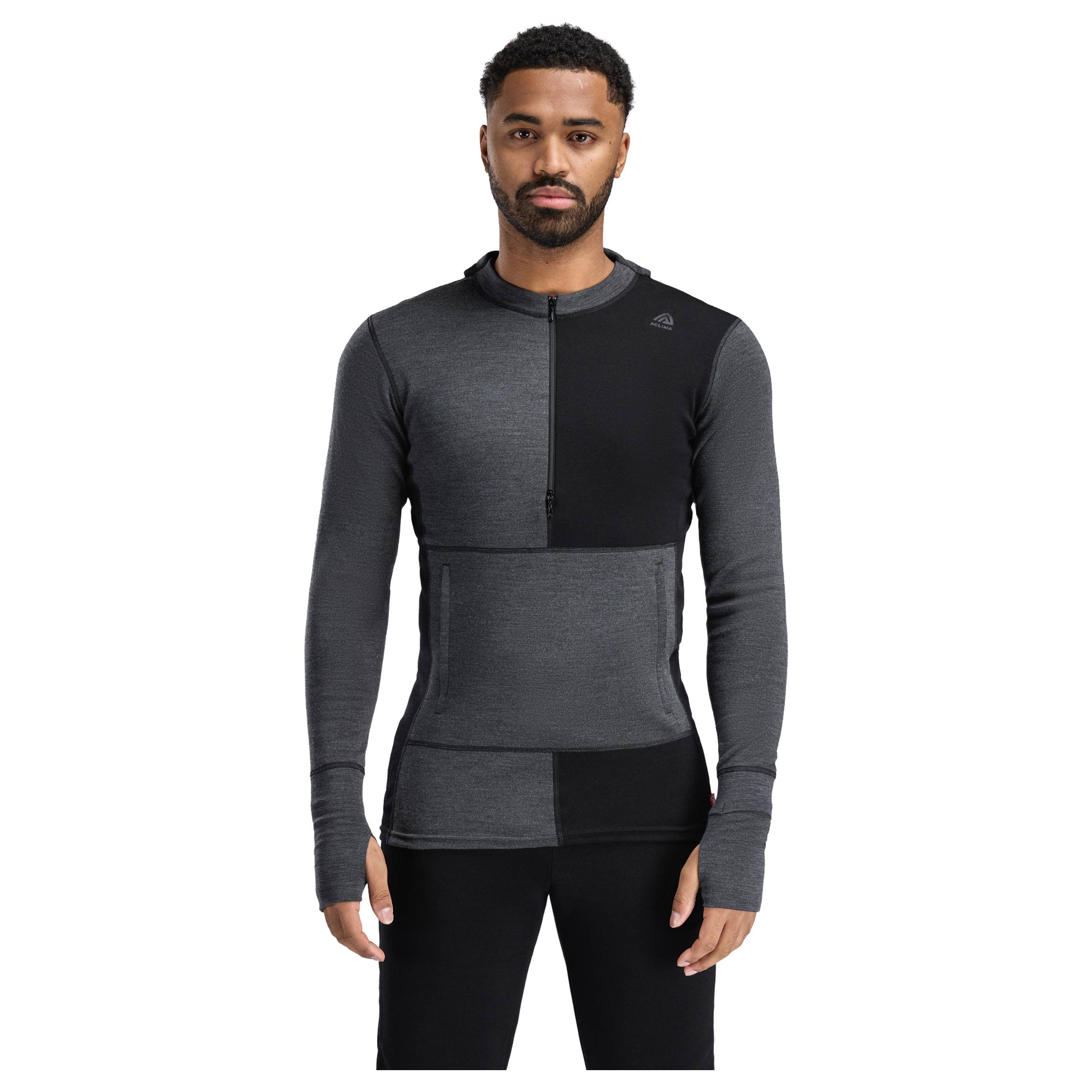 WarmWool Hood Sweater with Zip Herre Aclima herre