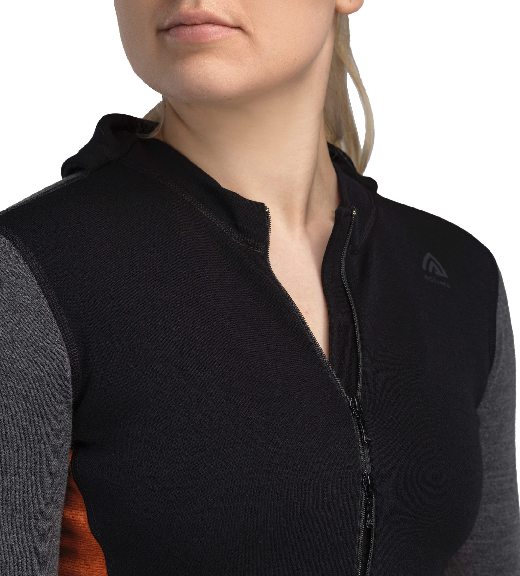 WarmWool Hood Sweater with Zip Dame