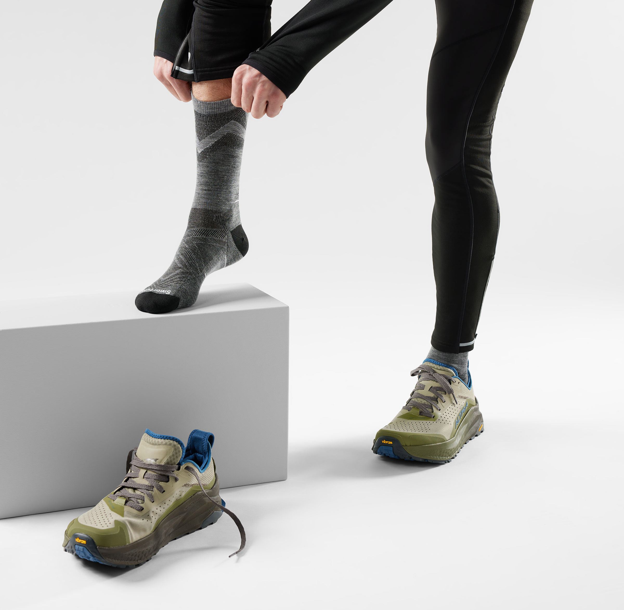 Run Zero Cushion Mid Crew Pattern Sokker