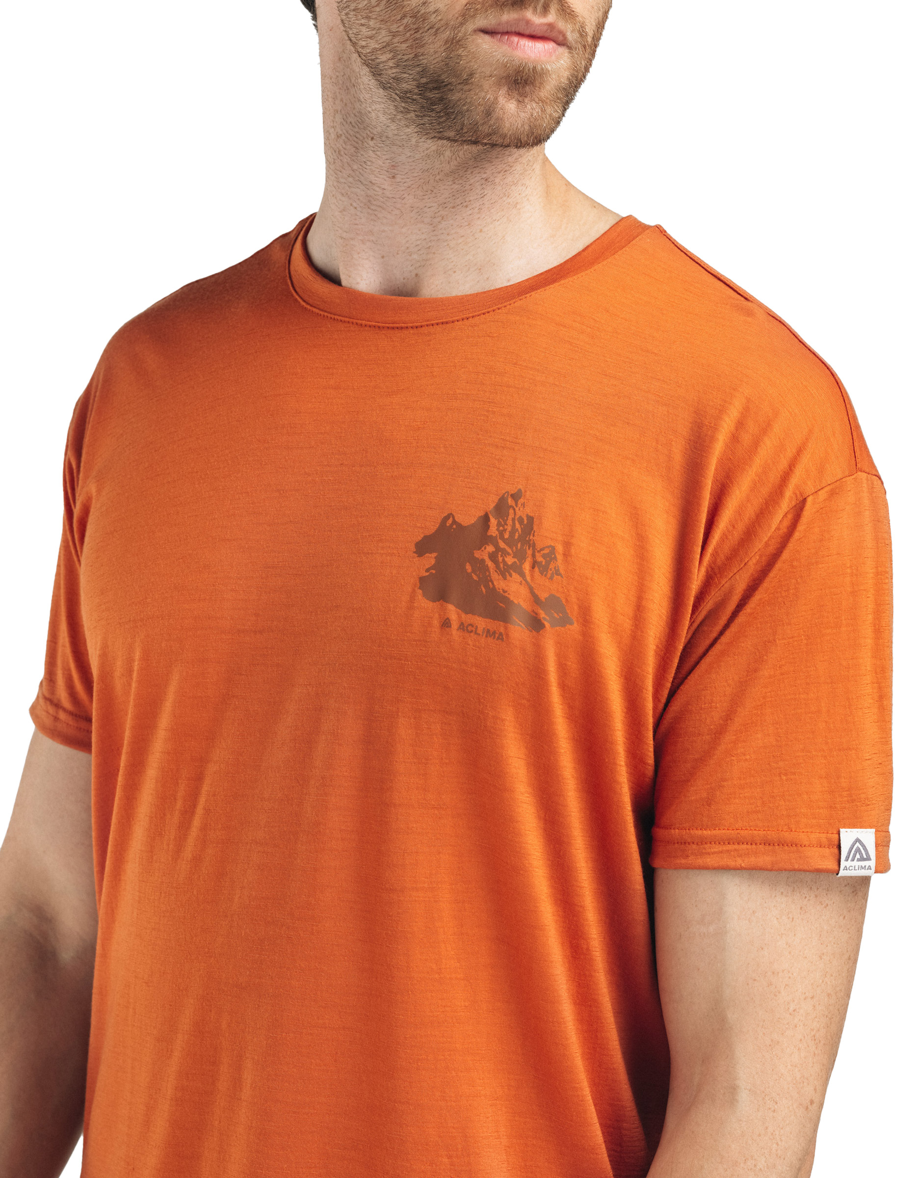 LightWool Tee Mountain Print Herre