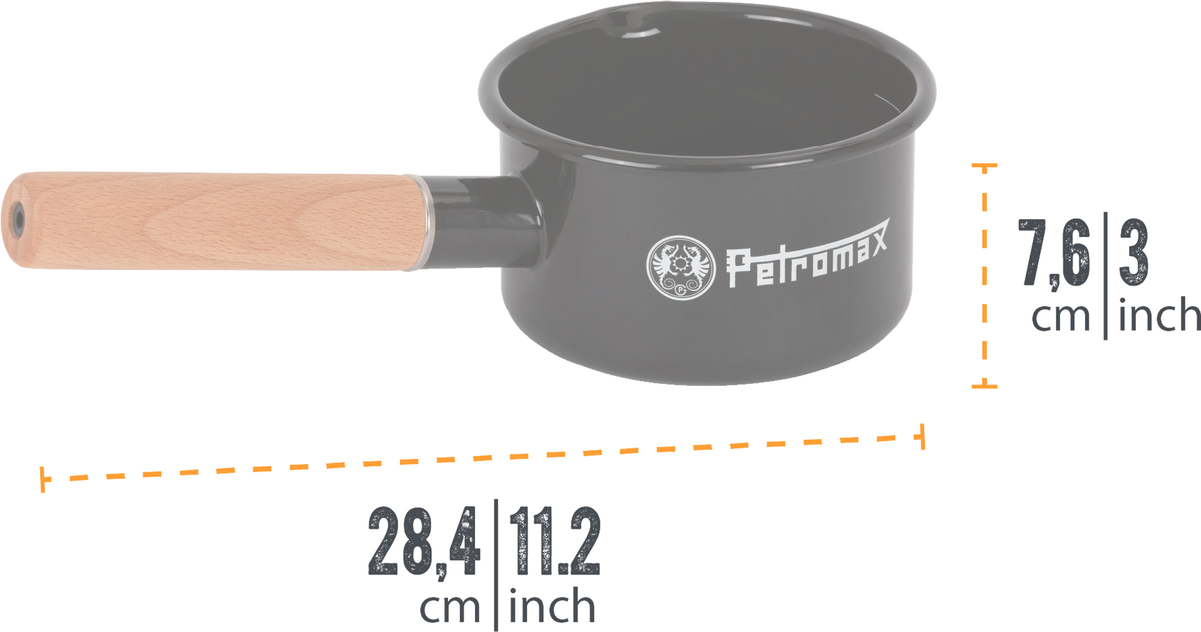 Enamel Pan 0.5L Black
