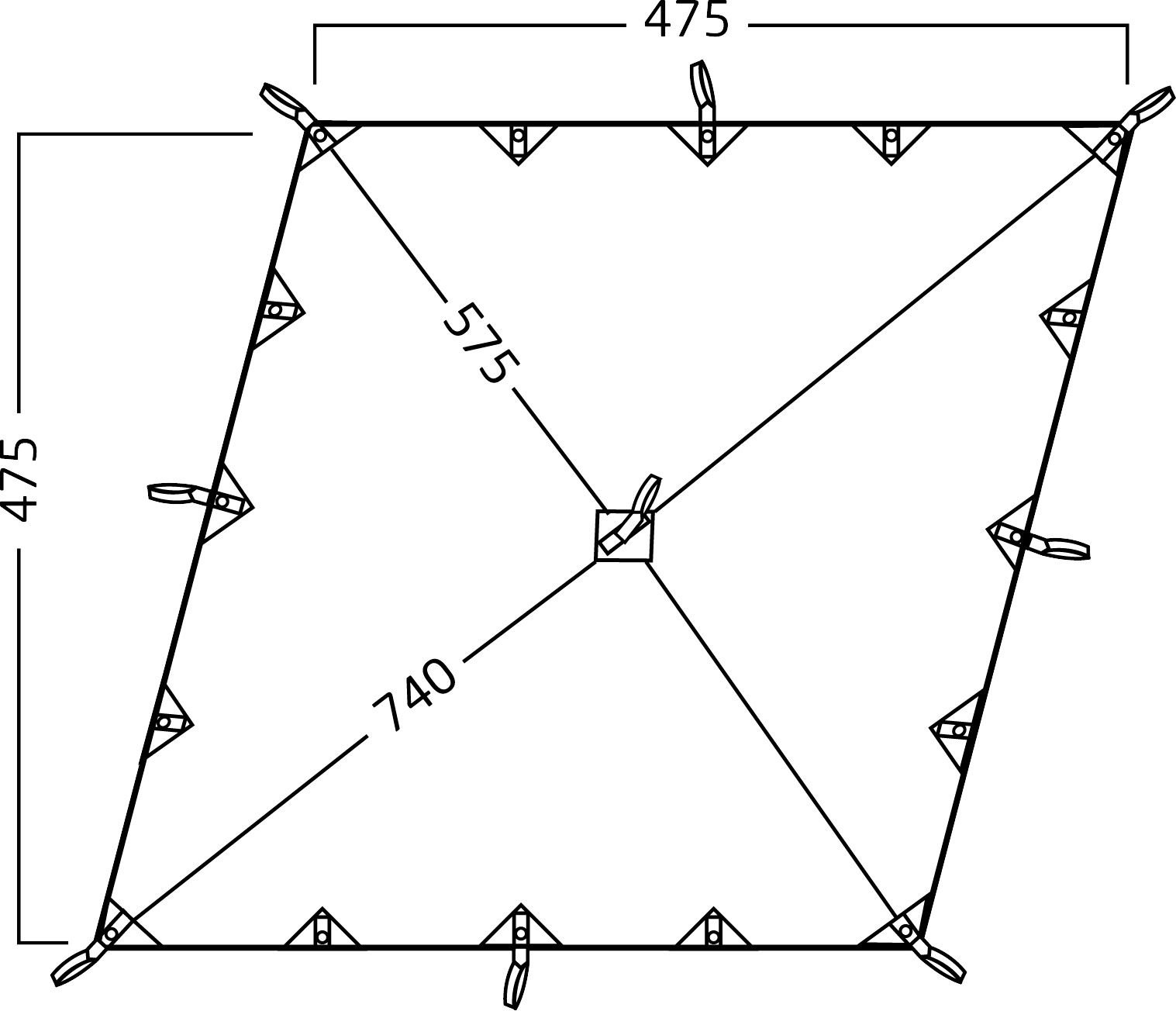 Kari 20 m2 Diamond Technical Cotton Tarp