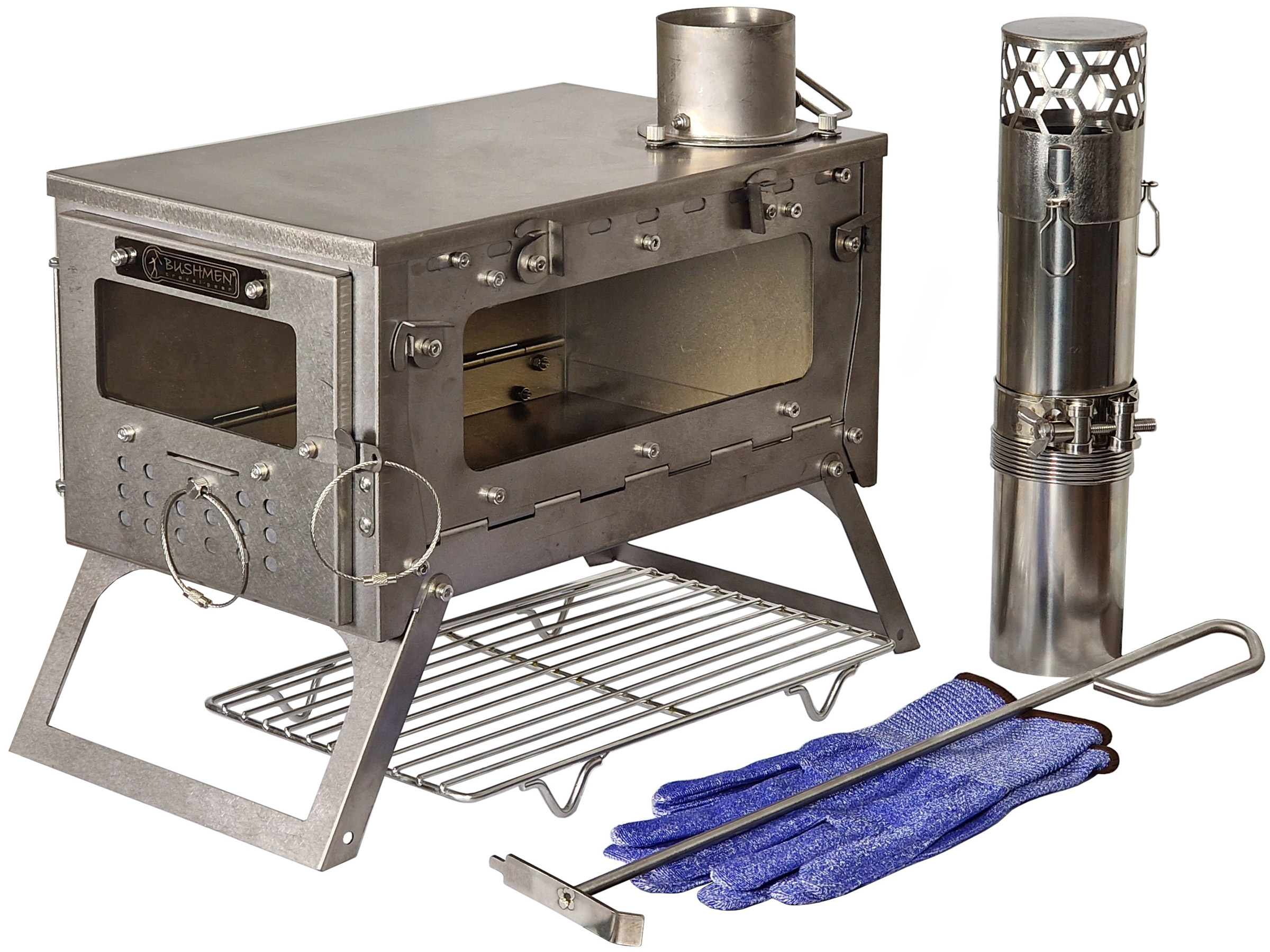 Fastfold Titanium Camping Stove with 2 Windows Bushmen telte