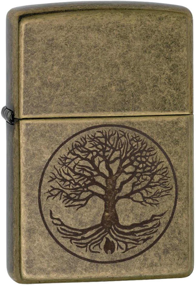 Tree of Life Antique Brass Lighter Zippo Kogegrej