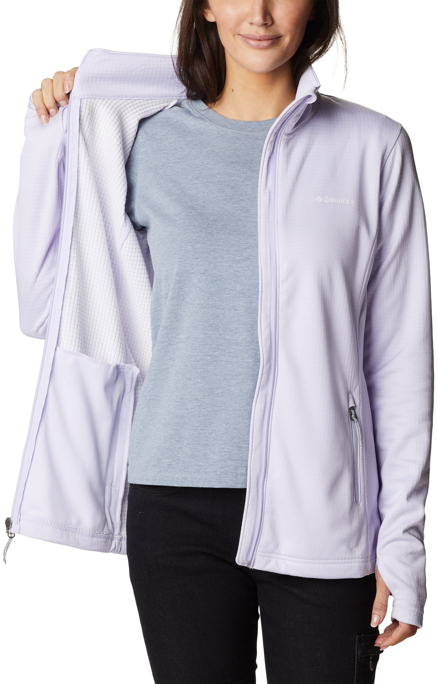 Park View Grid Fleece Full Zip Jacket Dame