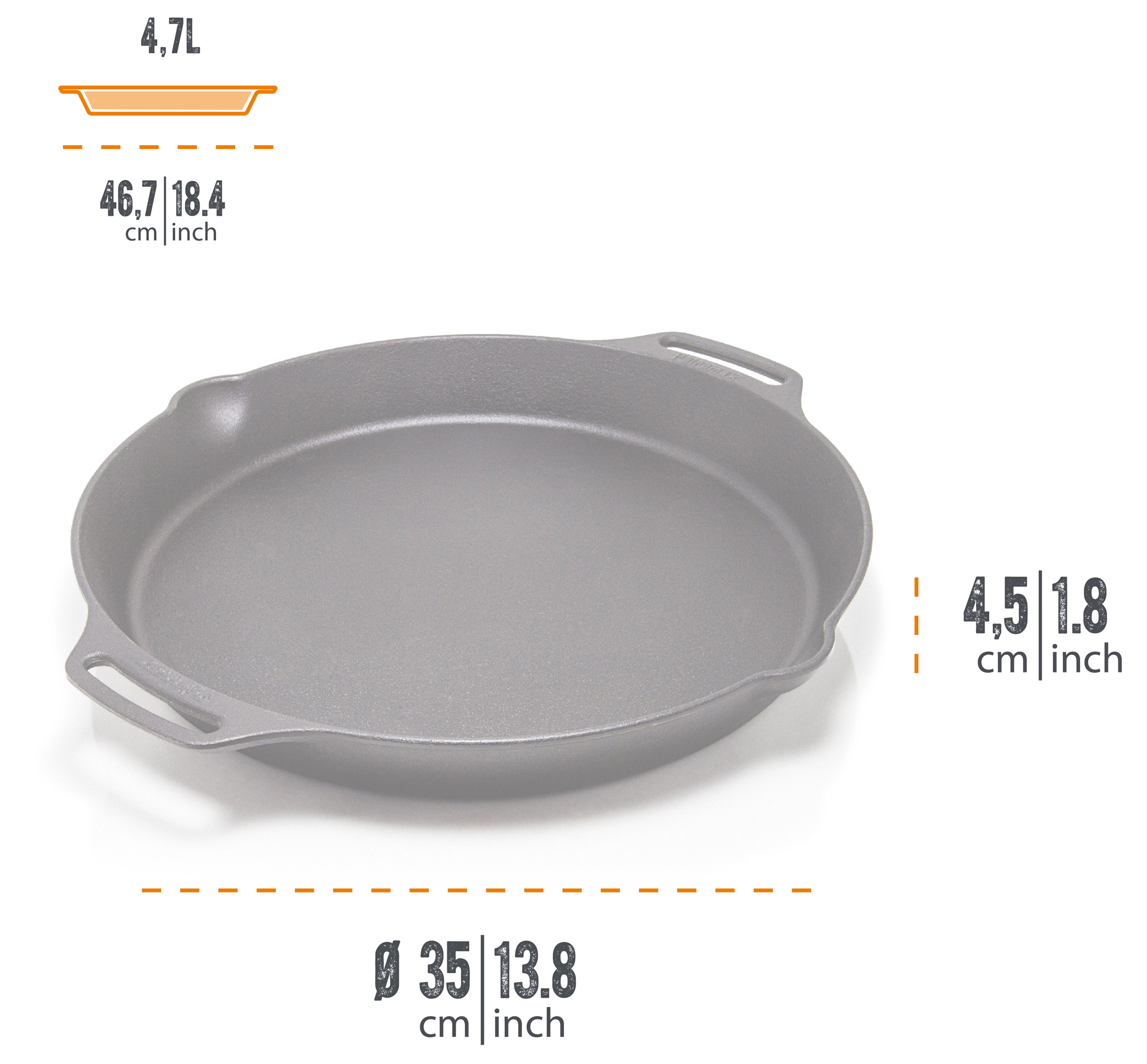 Fire Skillet w/Two Handles FP40H