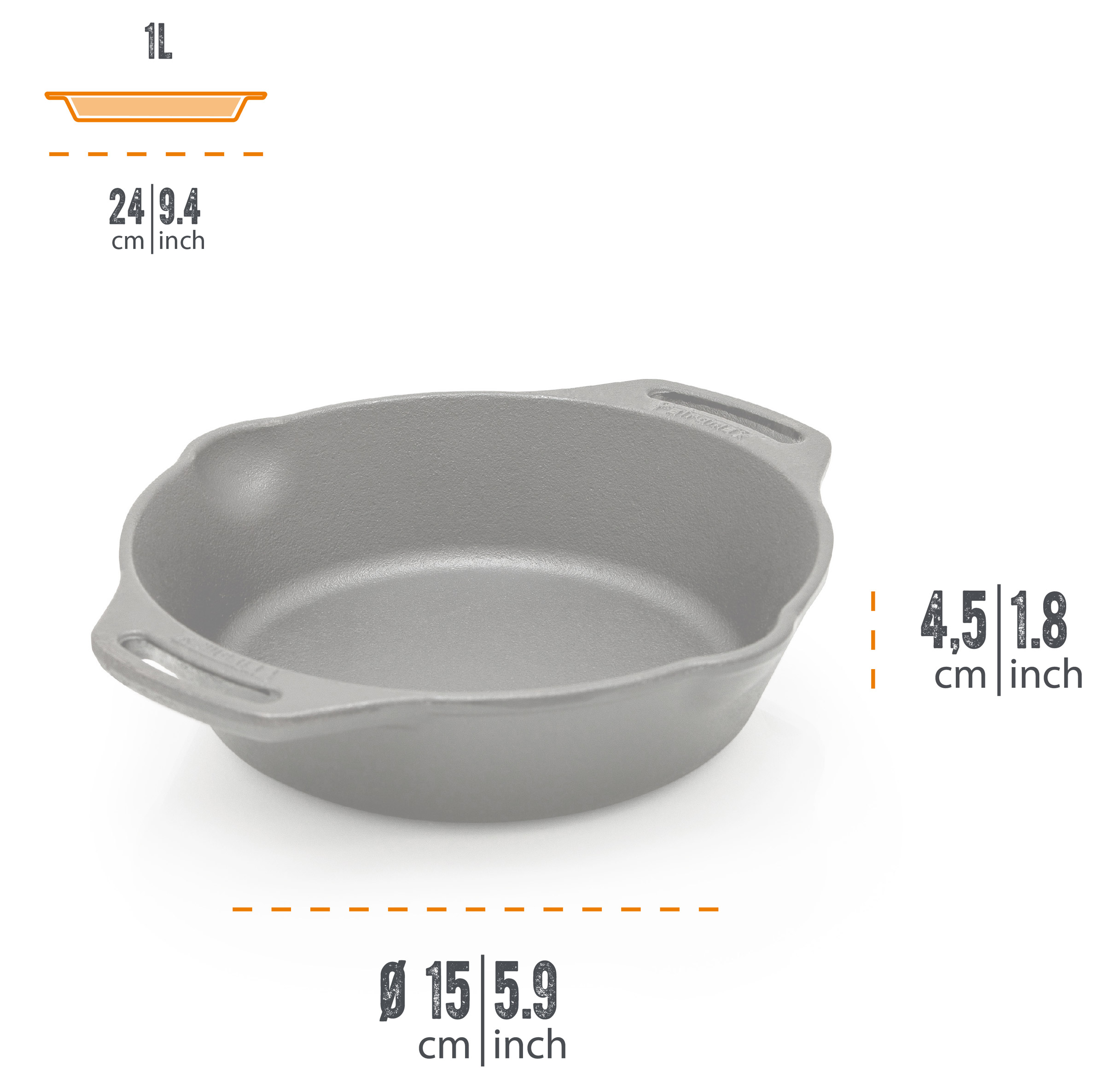 Fire Skillet w/Two Handles FP20H