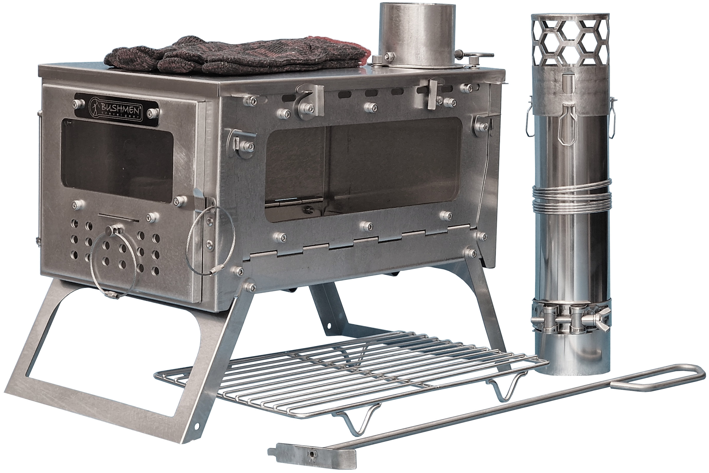 Fastfold Compact Camping Stove with 2 Windows Bushmen telte