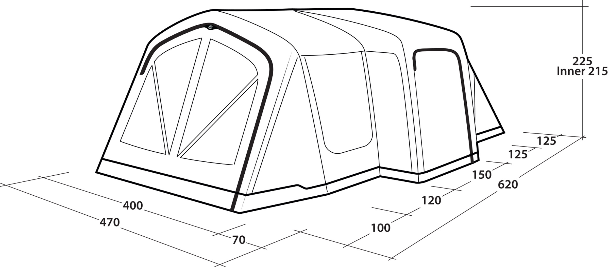 Montana 6 Lufttelt, 6-Personers Telt