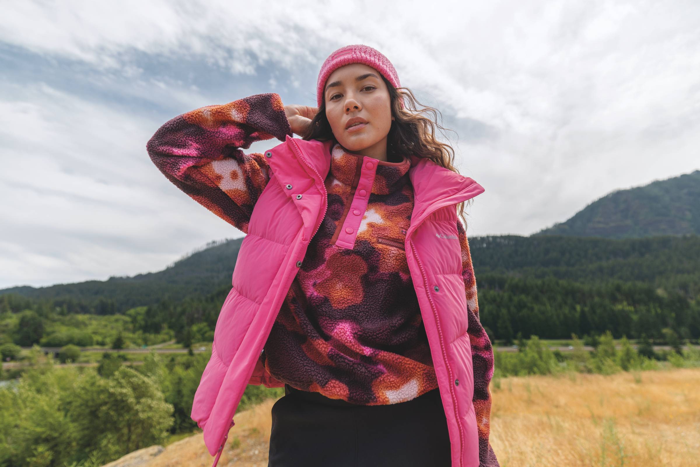 Helvetia II Printed Cropped Half Snap Dame