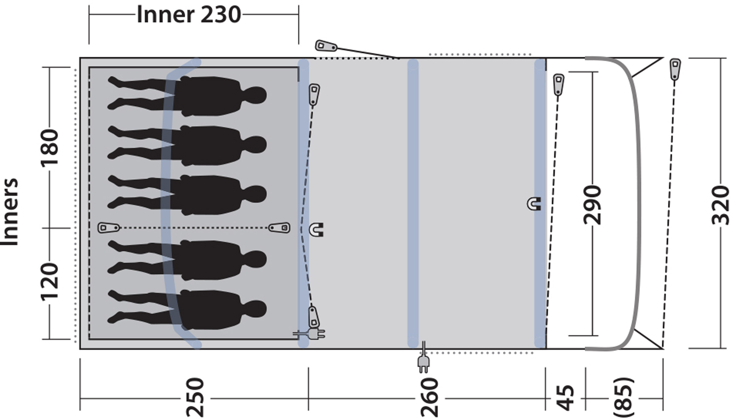 Florida 5 Lufttelt, 5-Personers Telt